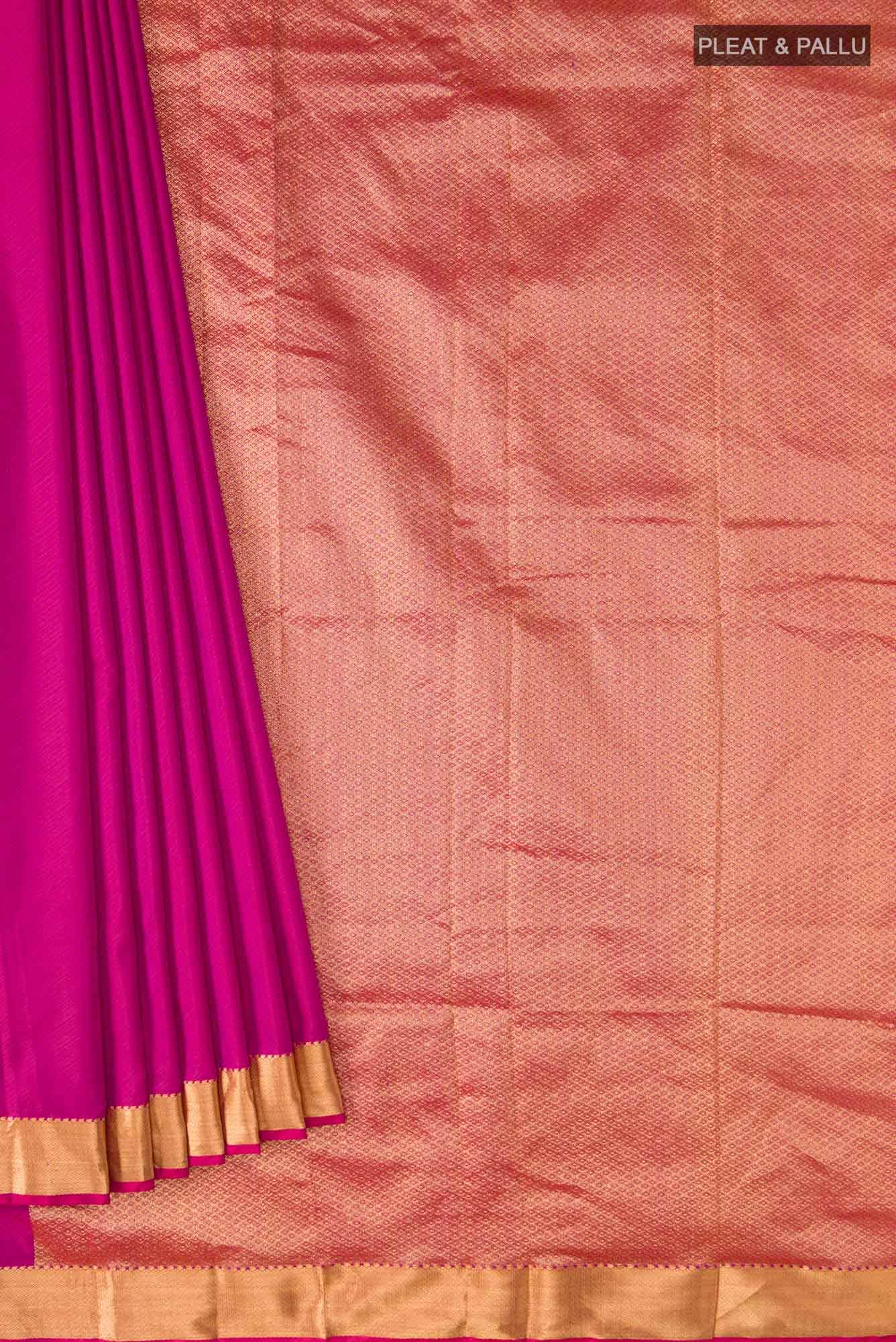 Magenta Blended Bangalore Silk Saree