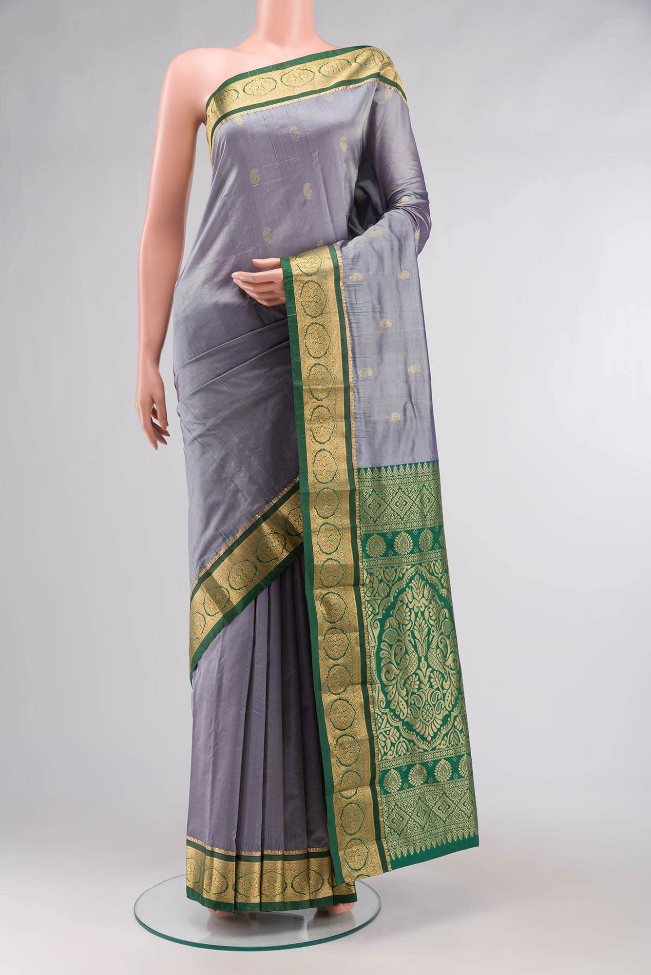 Blue Blended Bangalore Silk Saree
