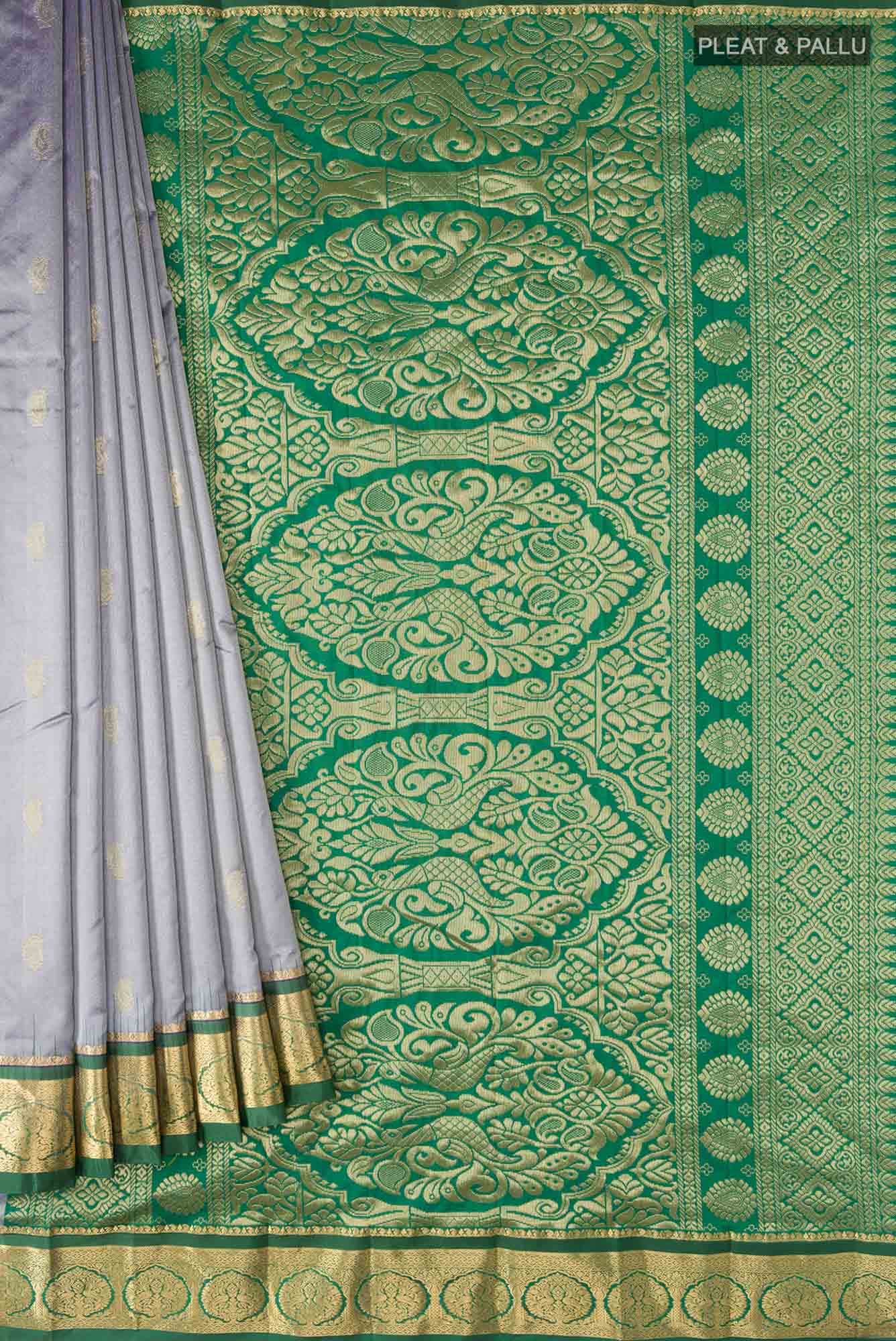 Blue Blended Bangalore Silk Saree