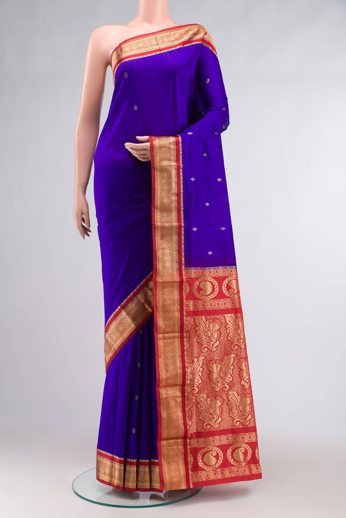 Blue Blended Bangalore Silk Saree