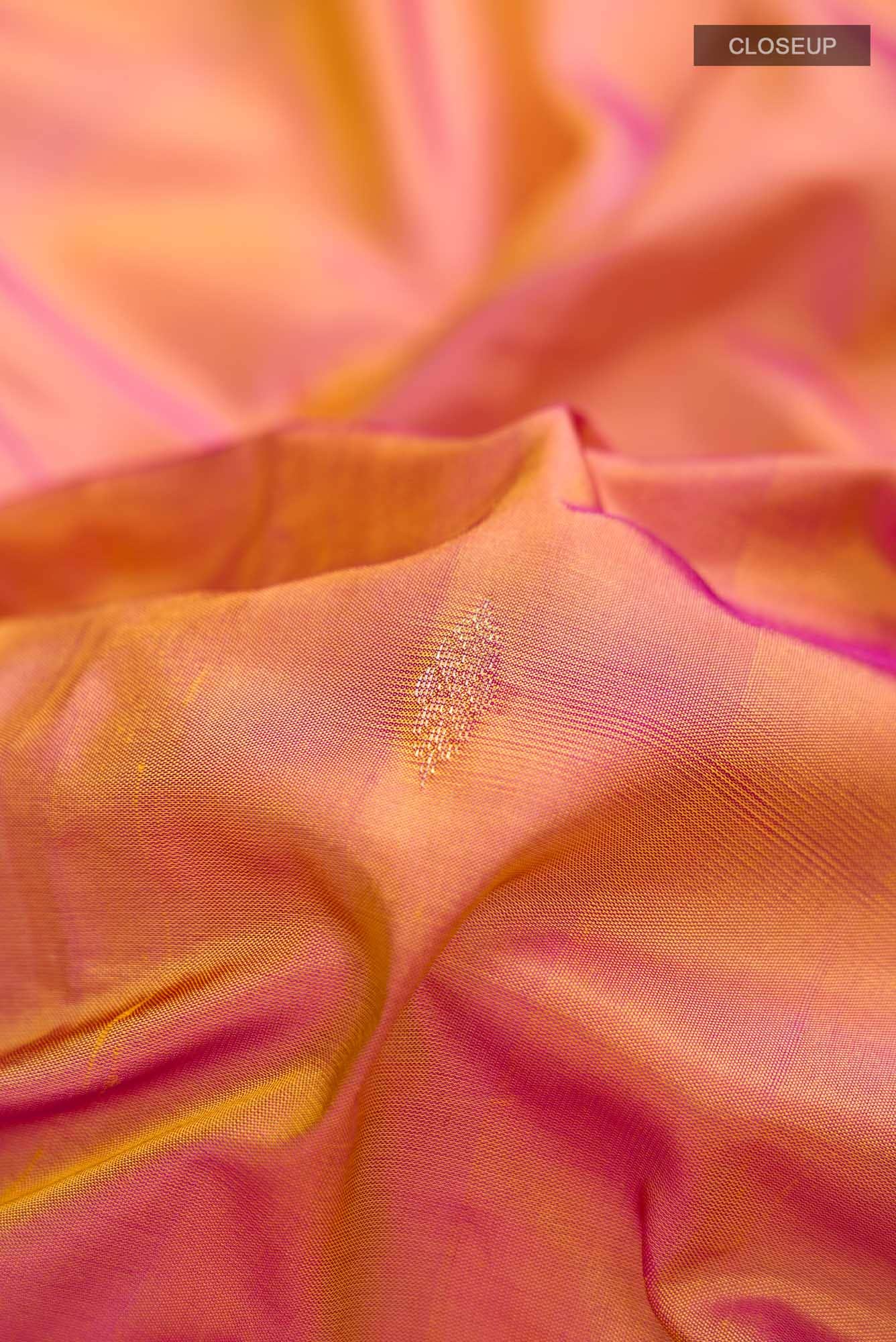 Yellow with Magenta Dual Tone Blended Bangalore Silk Saree
