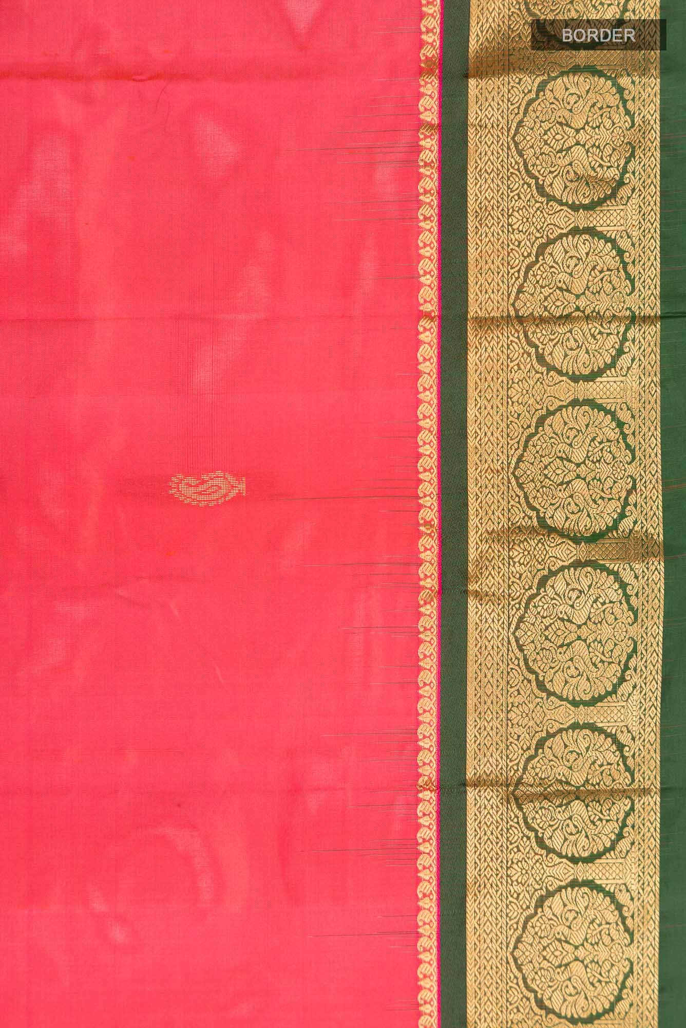 Orange with Pink Dual Tone Blended Bangalore Silk Saree