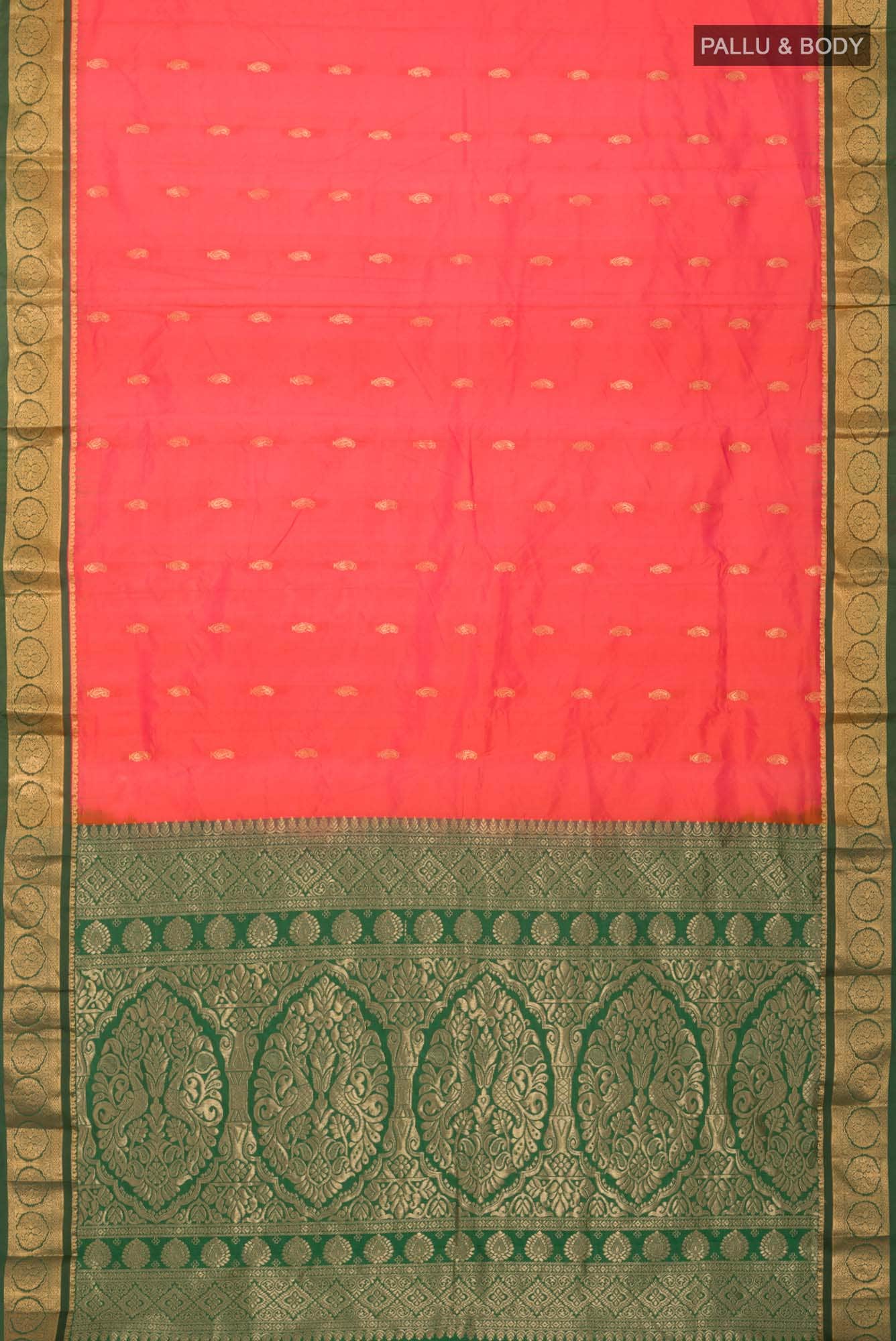 Orange with Pink Dual Tone Blended Bangalore Silk Saree