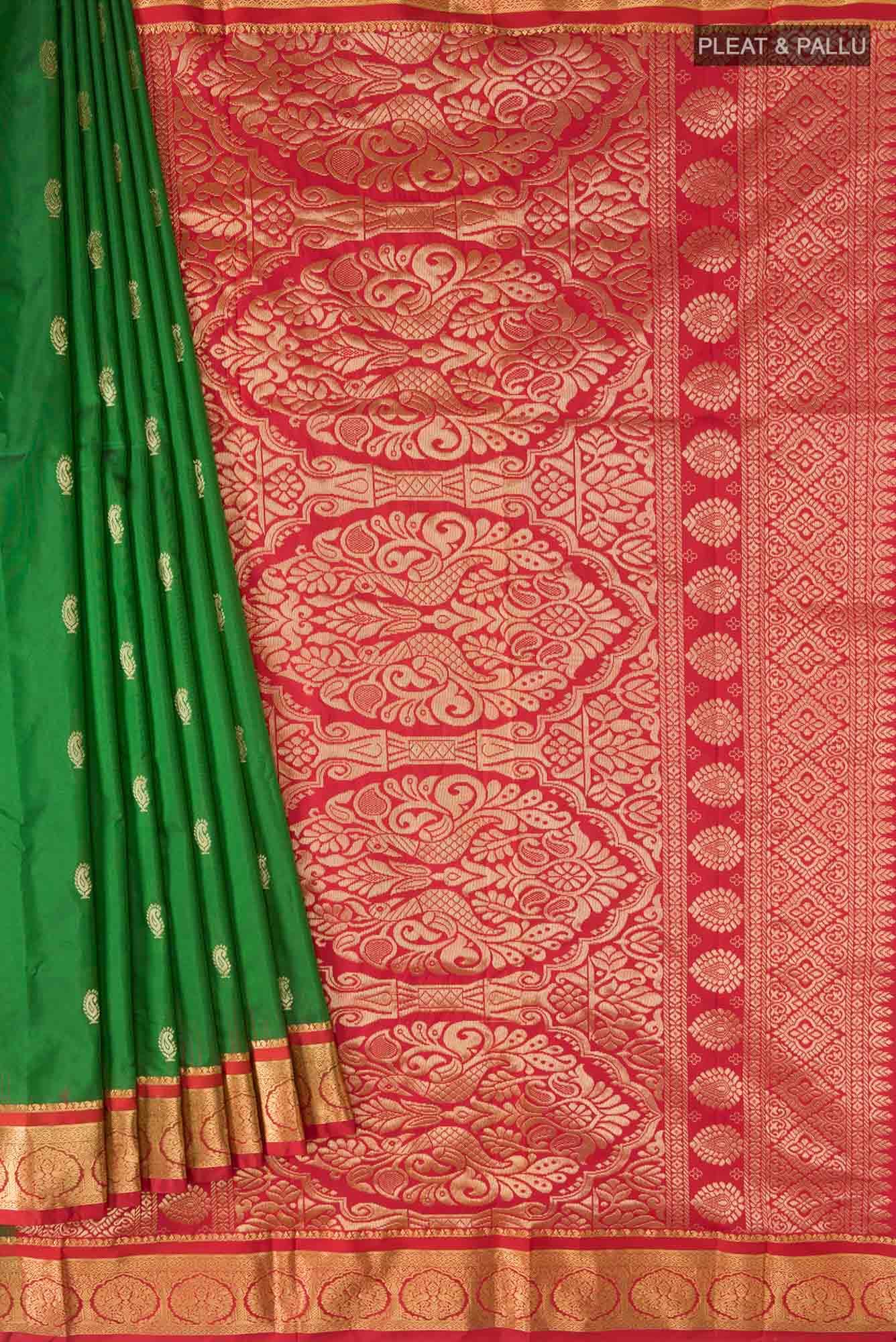 Green Blended Bangalore Silk Saree