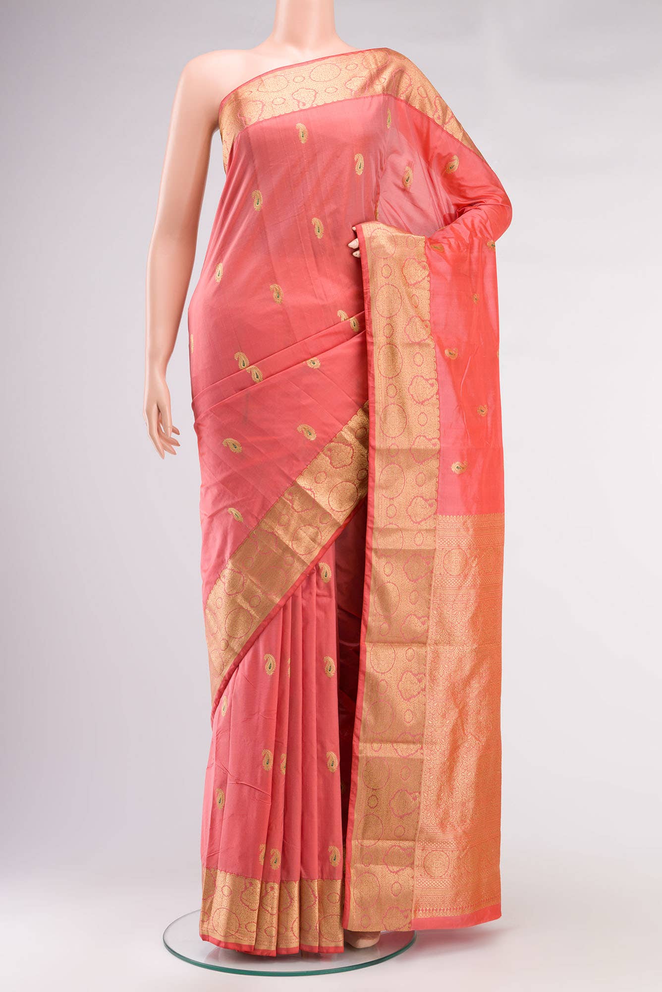 Coral Blended Bangalore Silk Saree