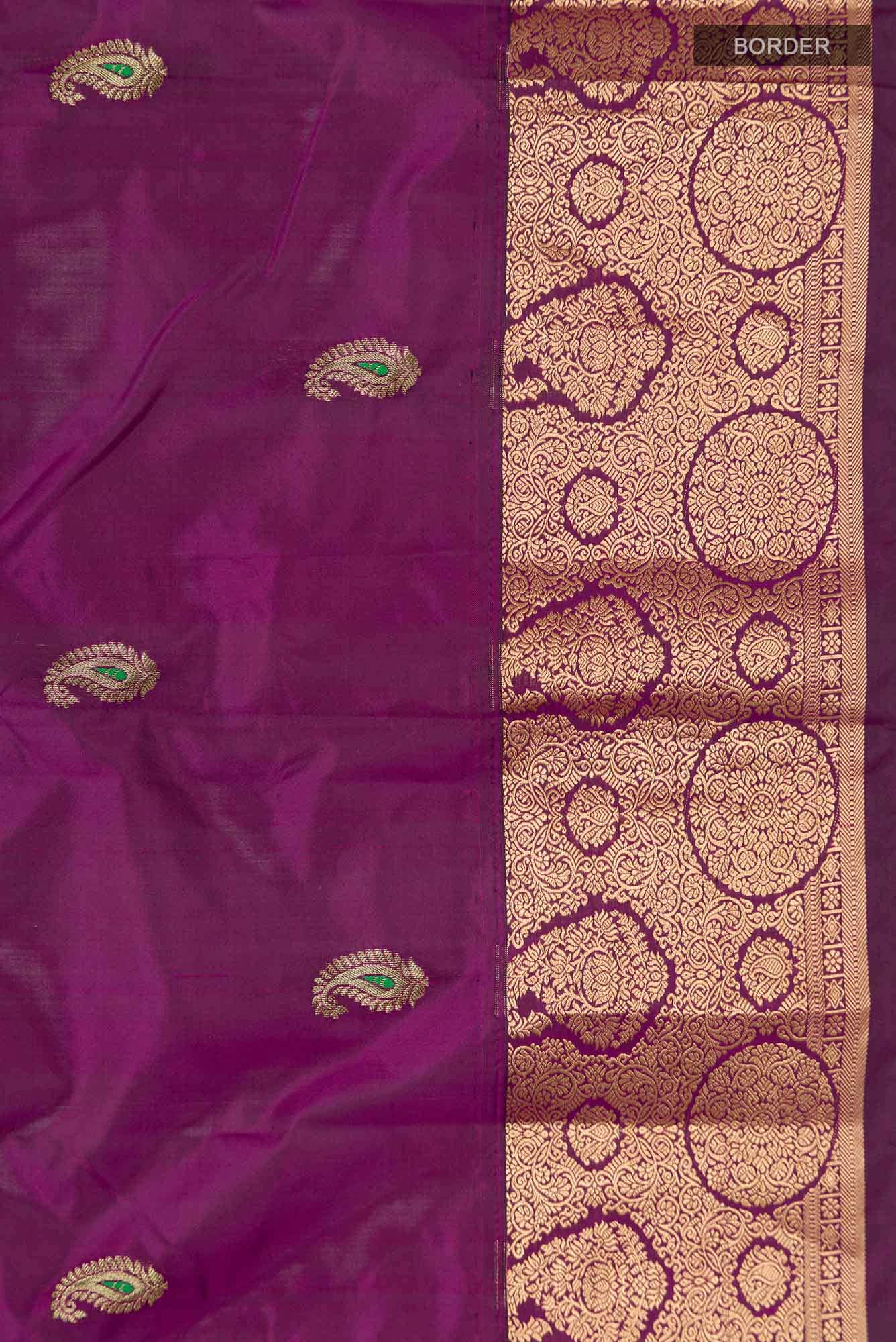 Purple Blended Bangalore Silk Saree