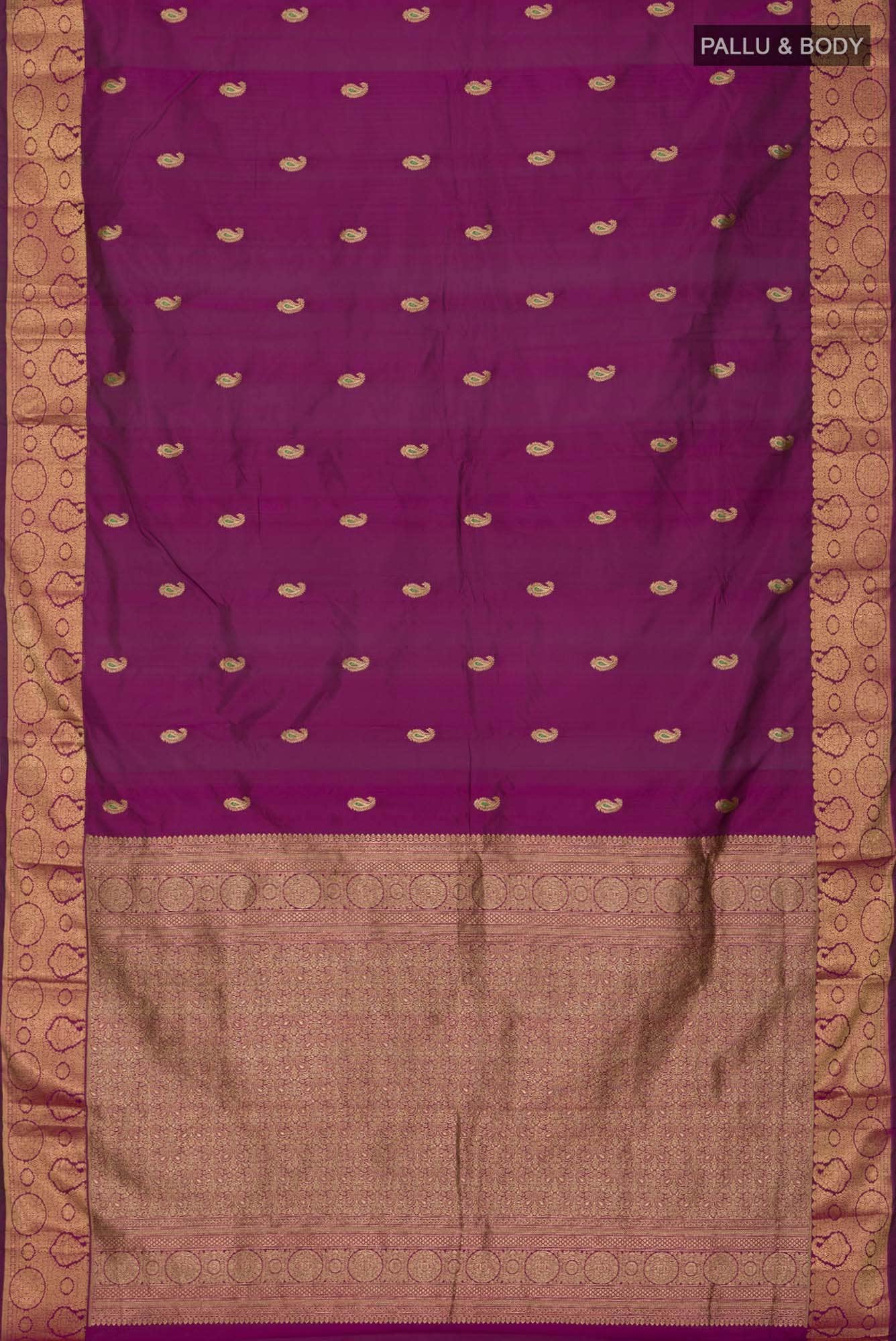 Purple Blended Bangalore Silk Saree