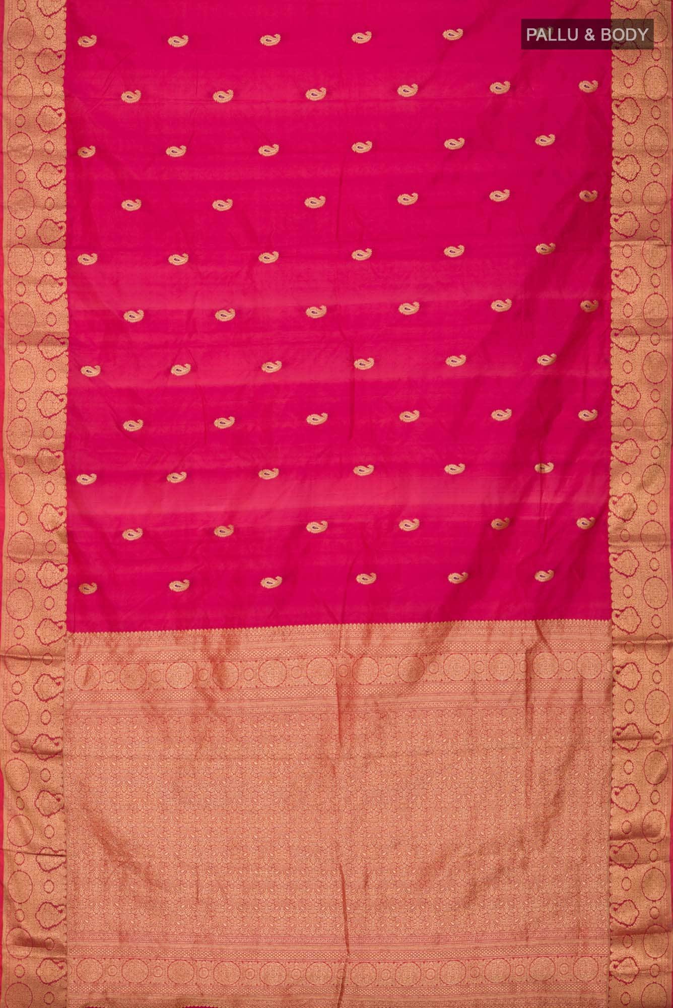 Dark Pink Blended Bangalore Silk Saree