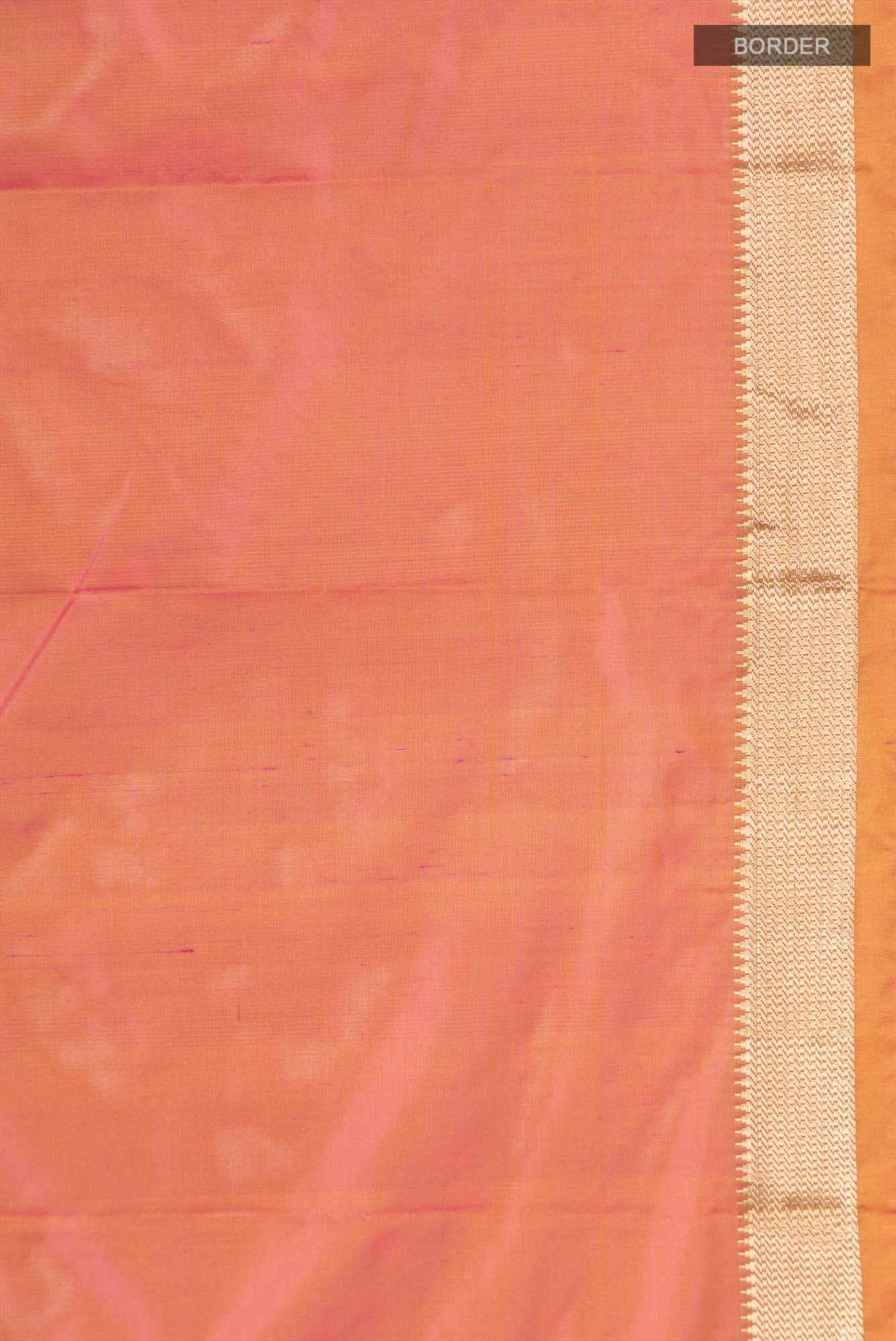 Yellow with Pink Dual Tone Blended Bangalore Silk Saree