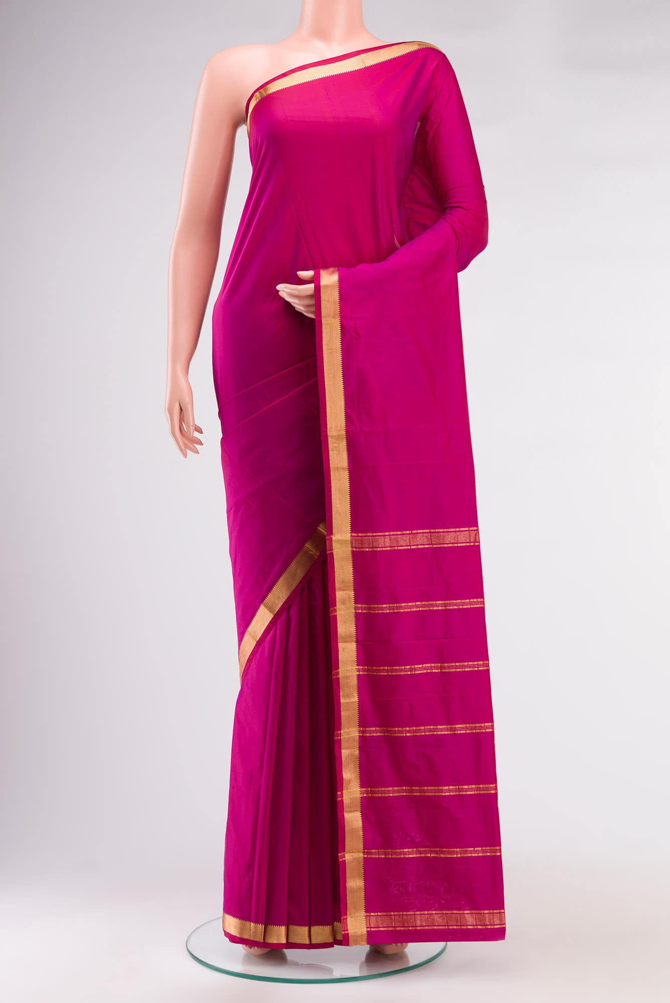 Magenta Blended Bangalore Silk Saree