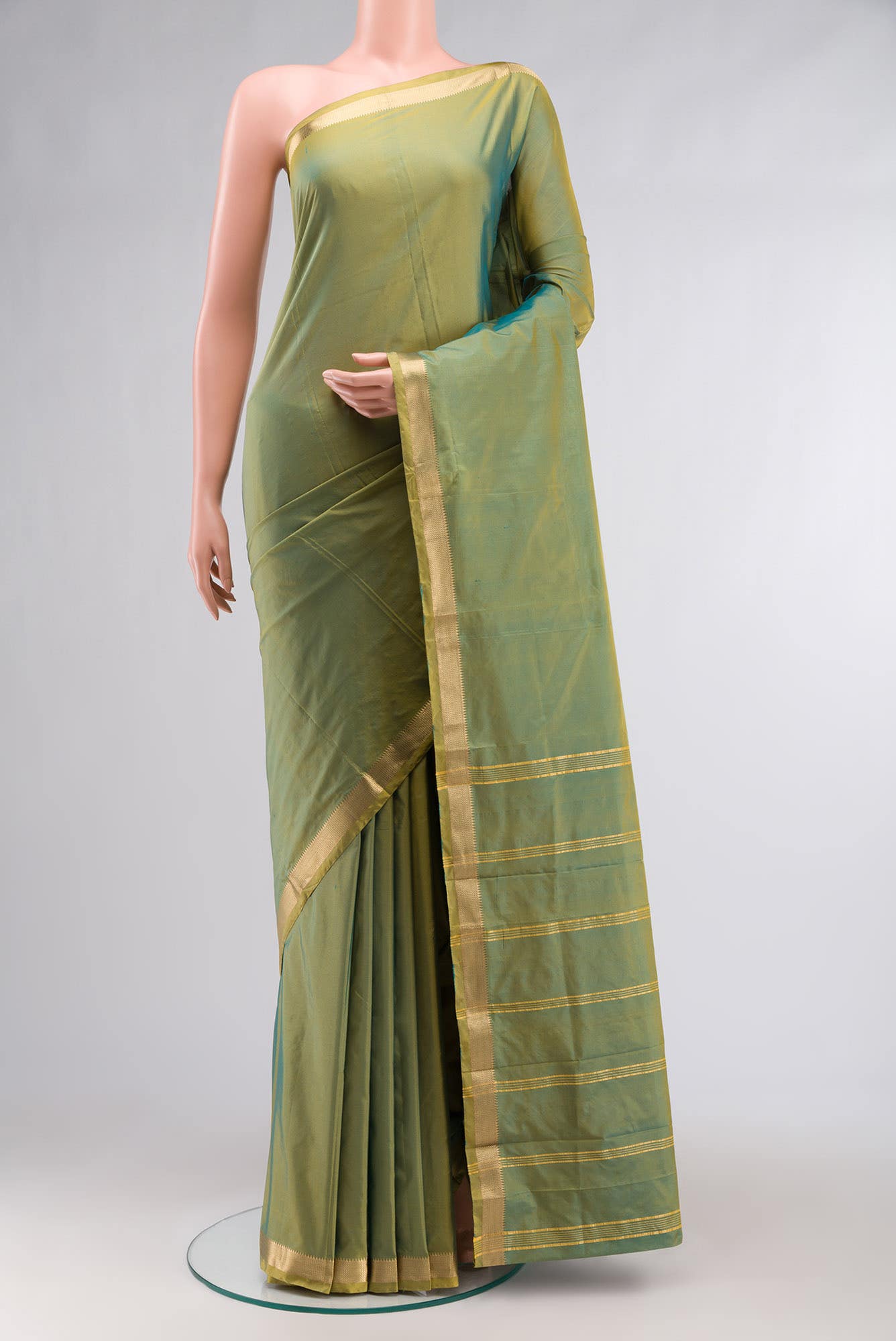Green Blended Bangalore Silk Saree