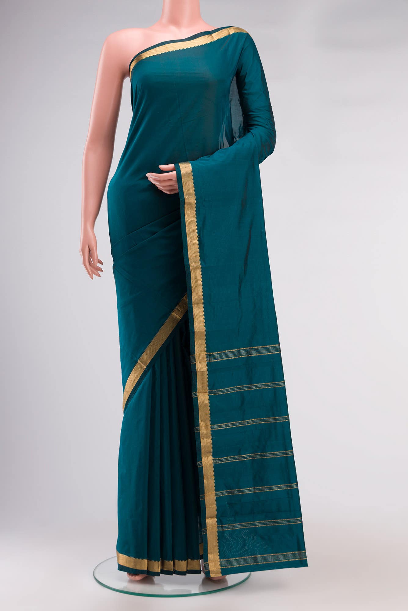 Blue Blended Bangalore Silk Saree