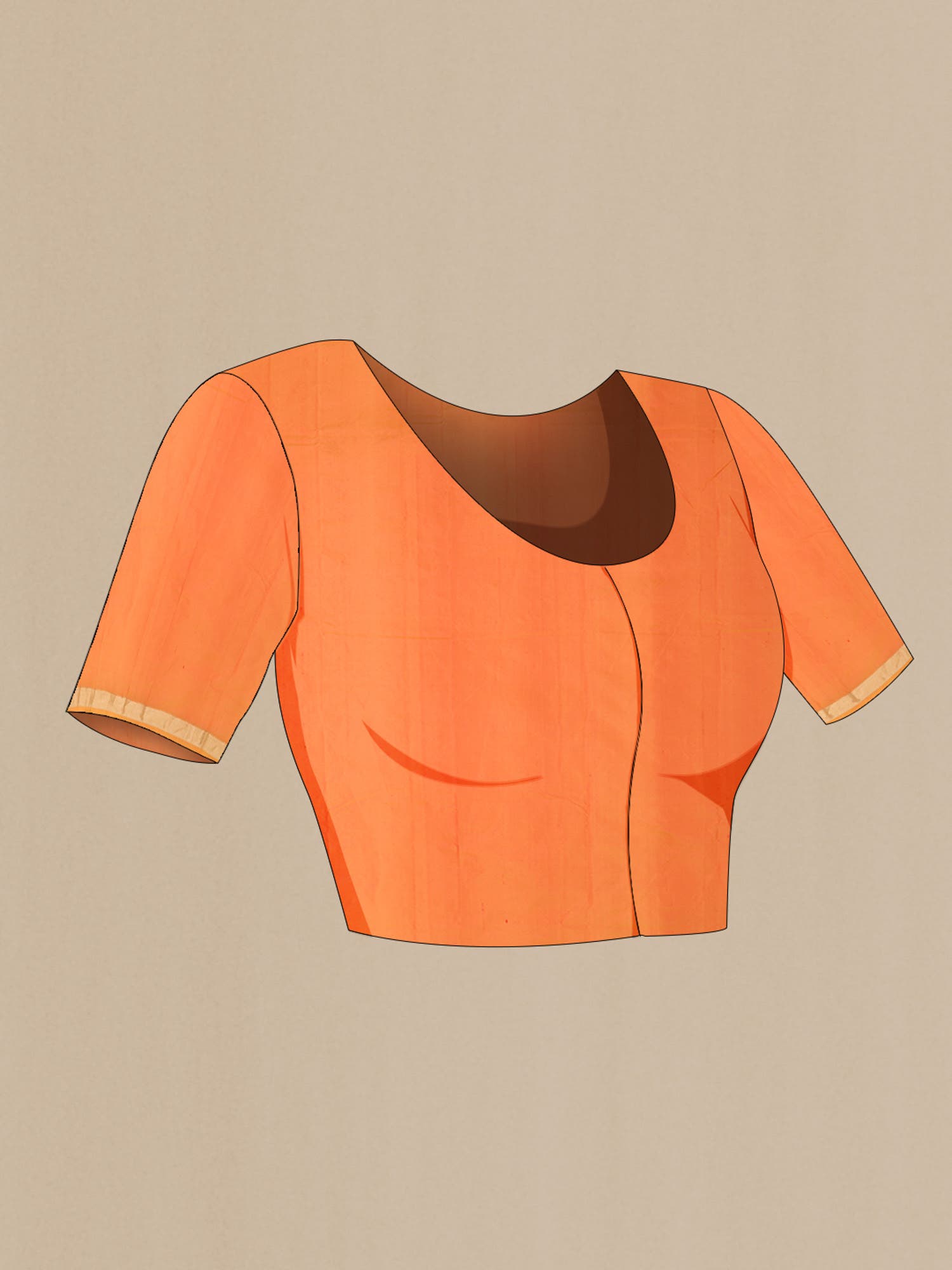 Orange Blended Bangalore Silk Saree