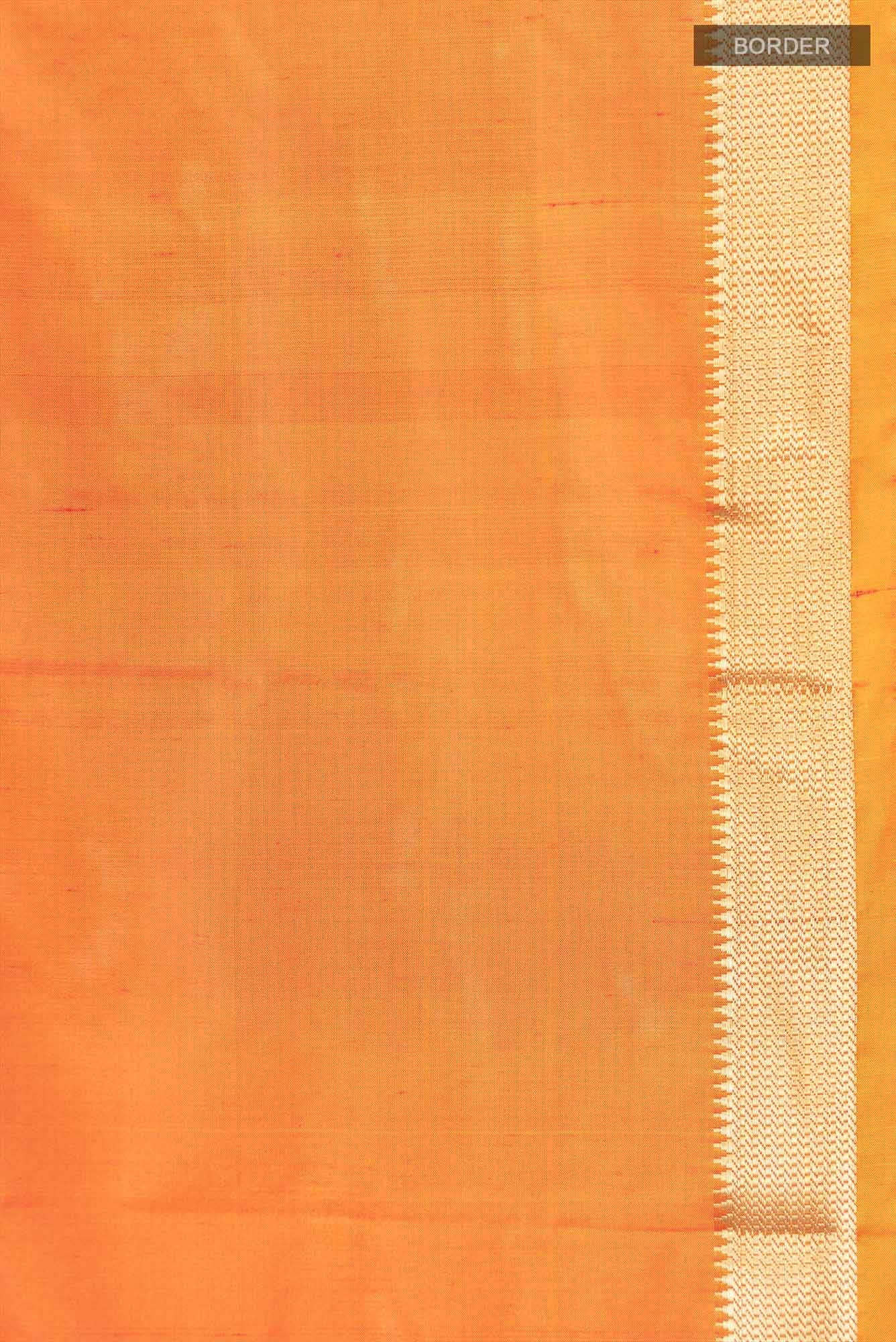 Orange Blended Bangalore Silk Saree