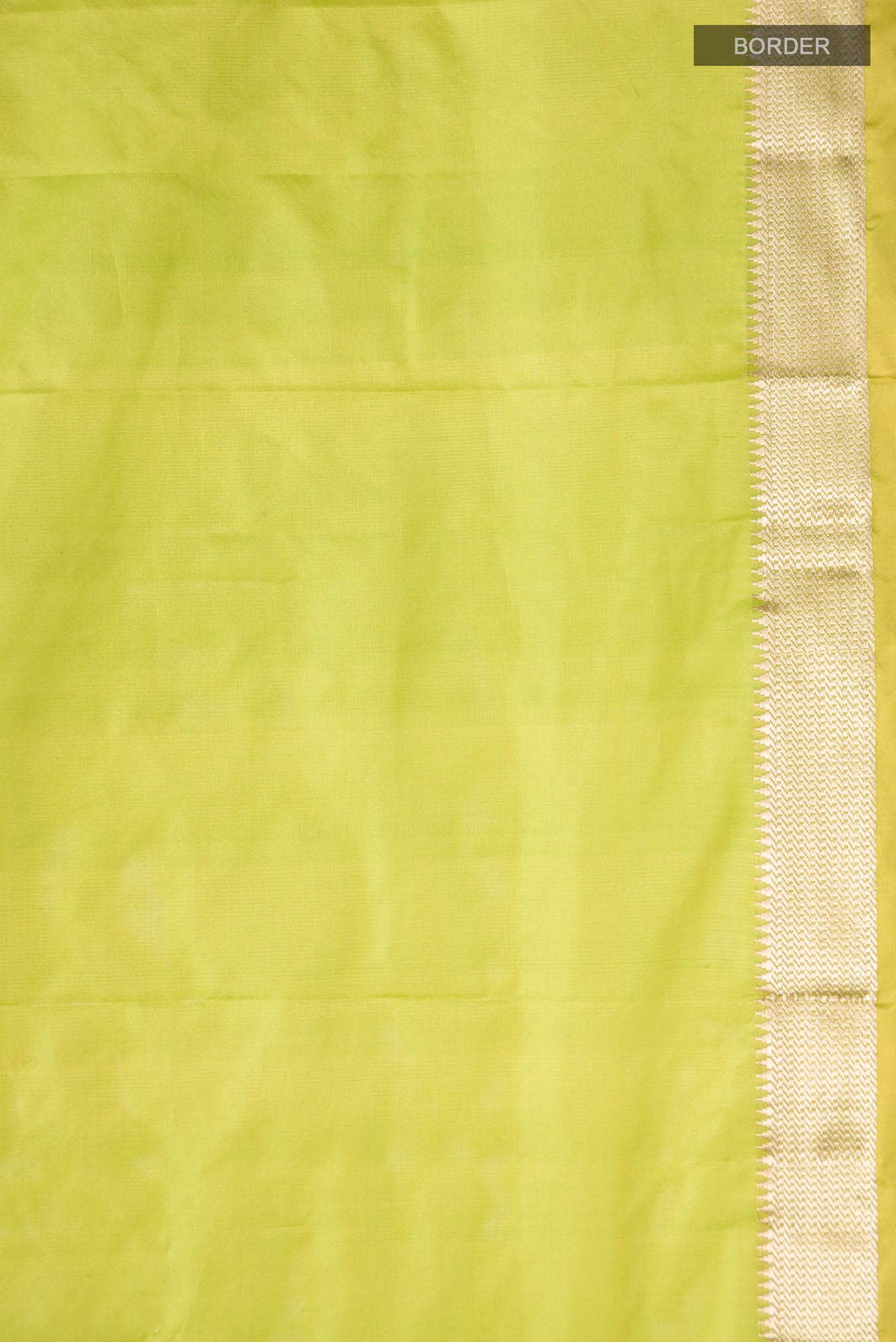 Green Bangalore Silk Saree with Contrast Border