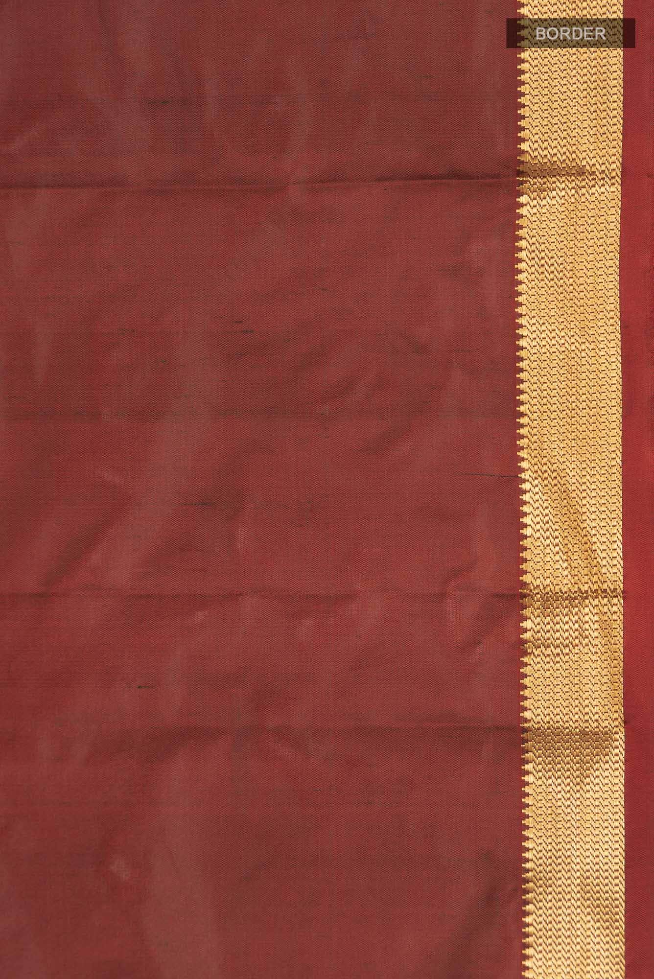 Maroon with Green Dual Tone Blended Bangalore Silk Saree