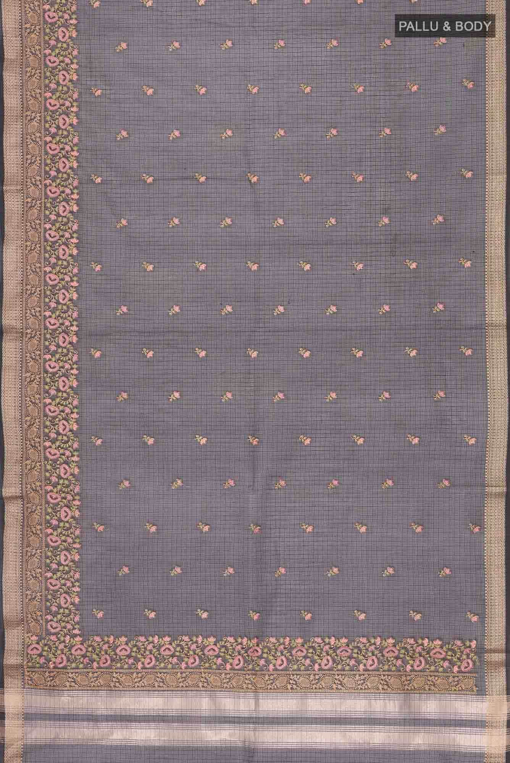 Black Blended Kota Cotton Saree