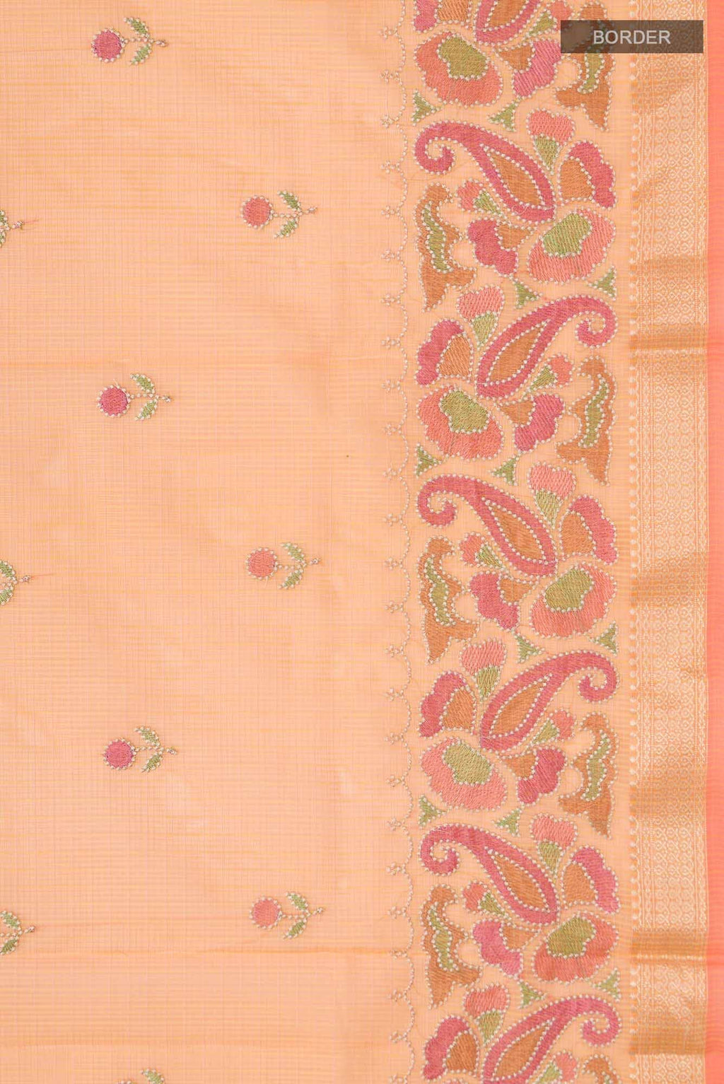 Orange Blended Kota Cotton Saree