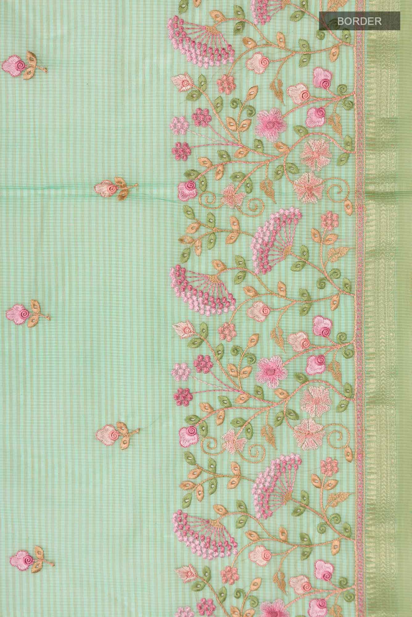 Green Blended Kota Cotton Saree