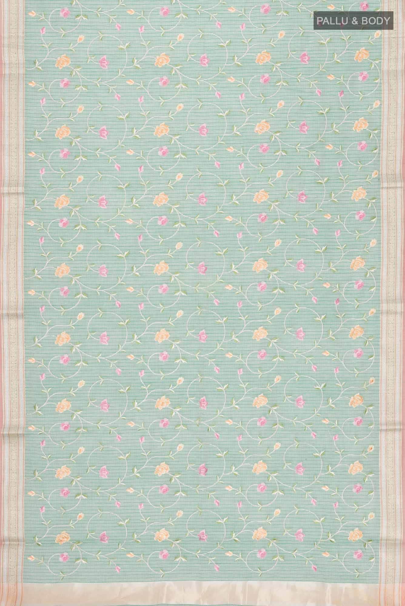 Green Blended Kota Cotton Saree