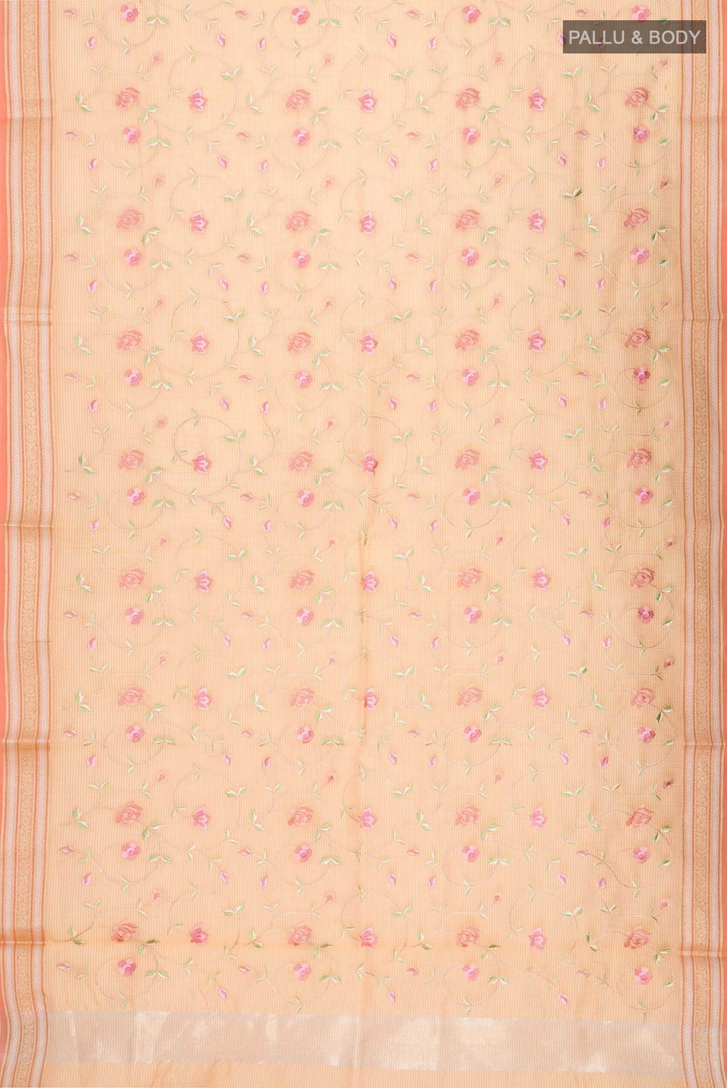 Orange Blended Kota Cotton Saree