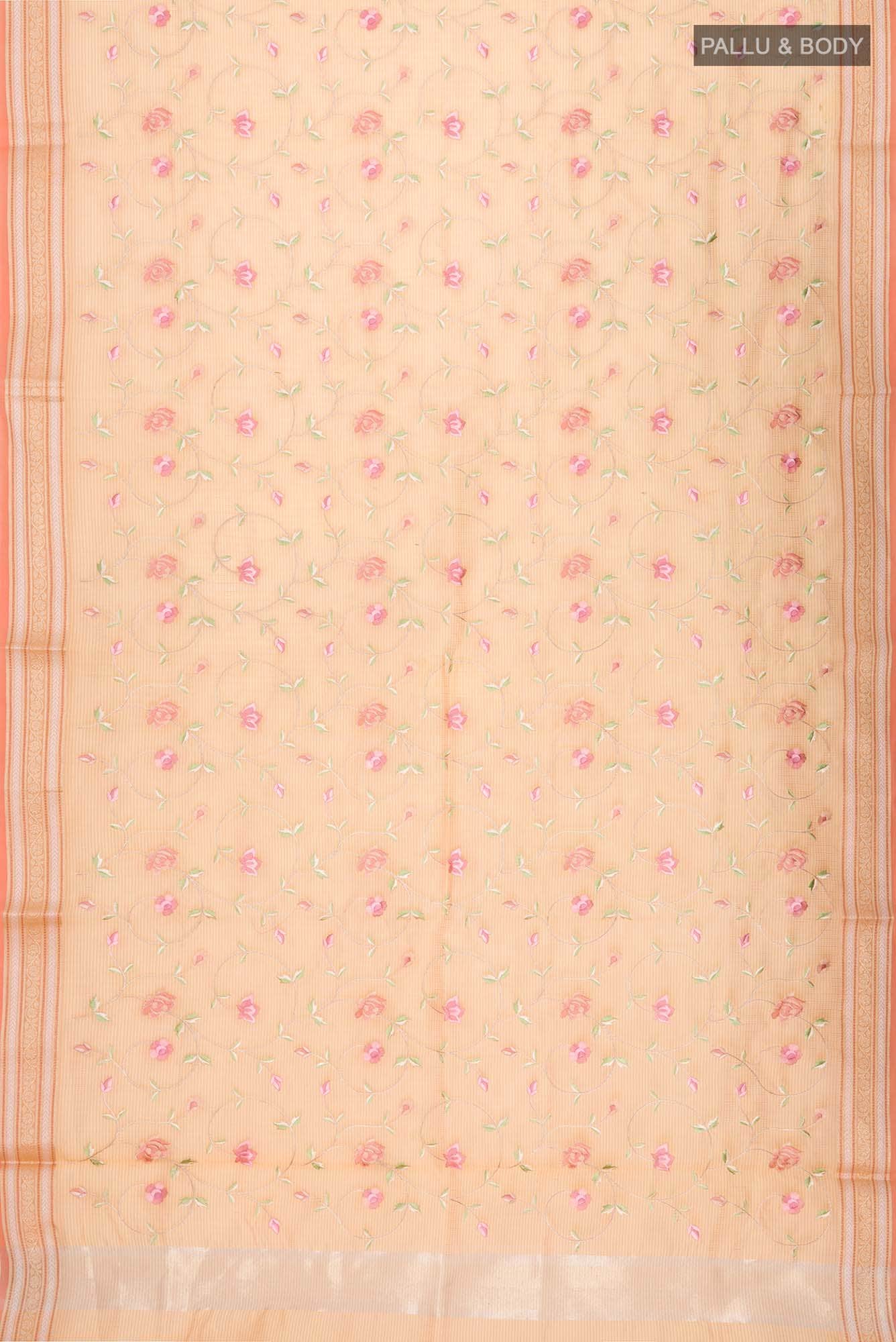 Orange Blended Kota Cotton Saree