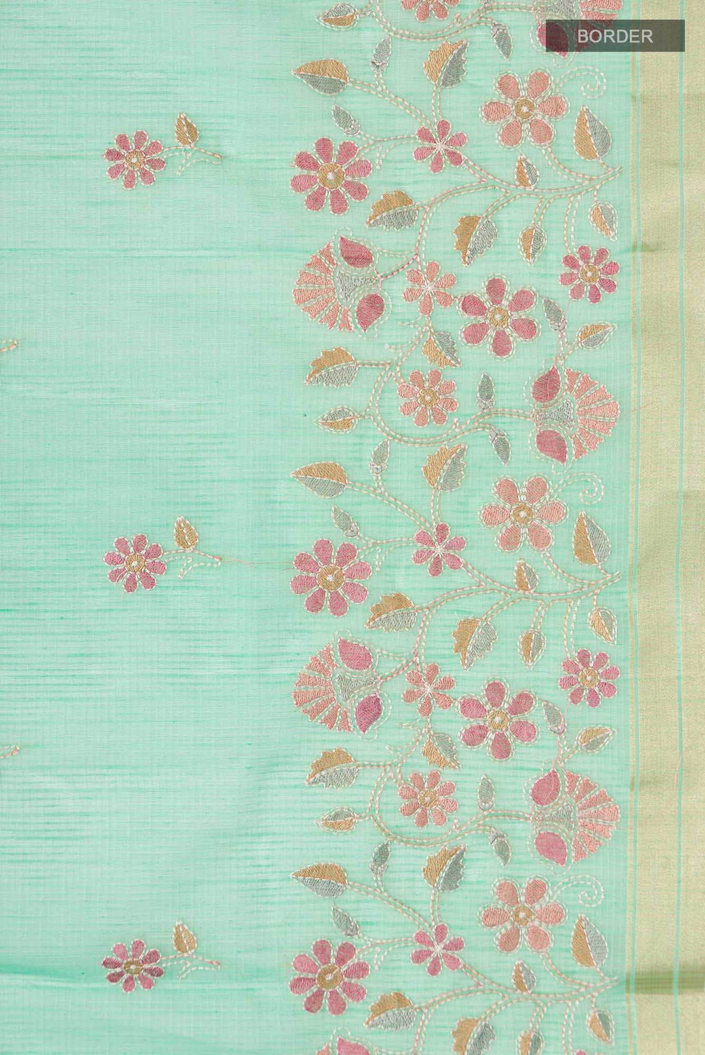 Green Blended Kota Cotton Saree