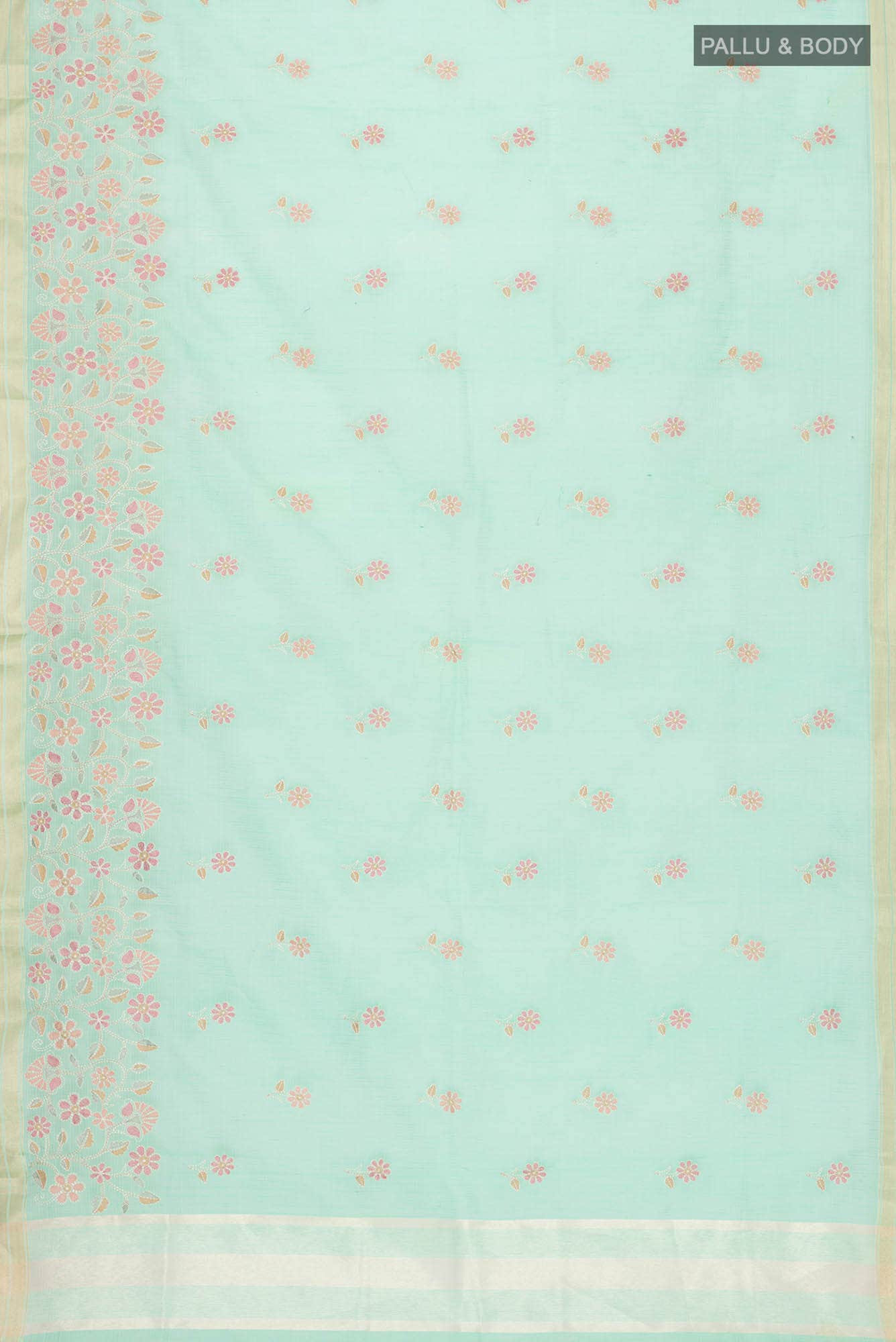 Green Blended Kota Cotton Saree