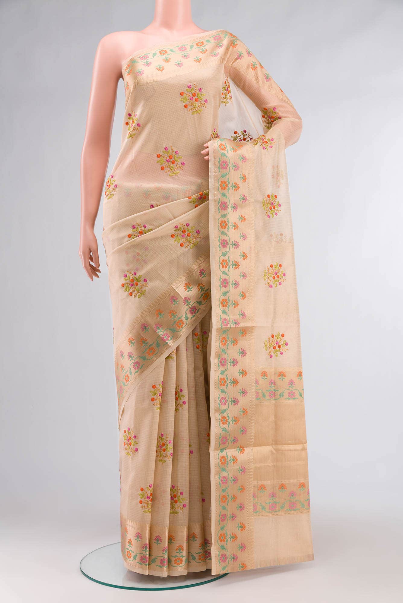 Gold Blended Kota Cotton Saree