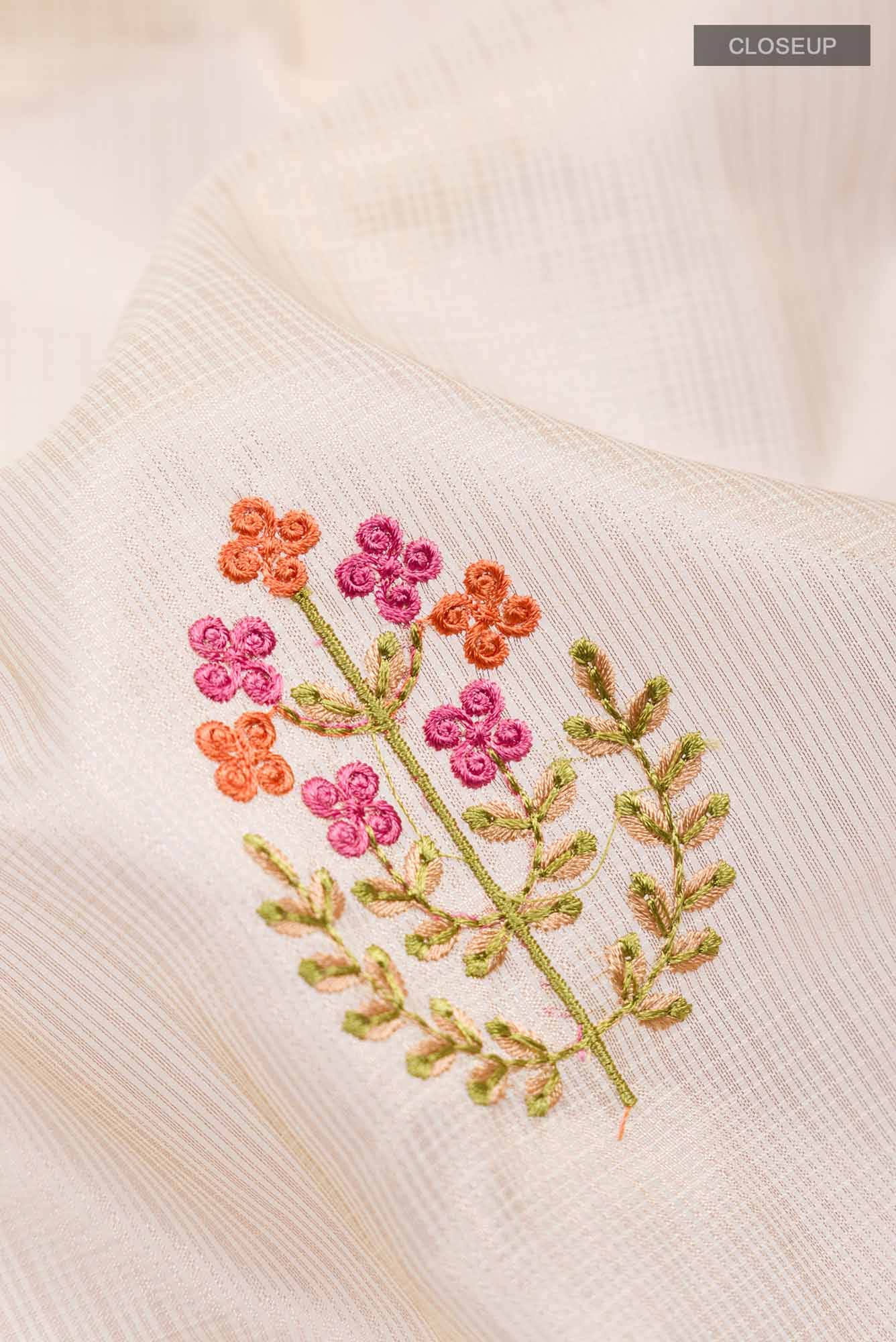 Beige Blended Kota Cotton Saree