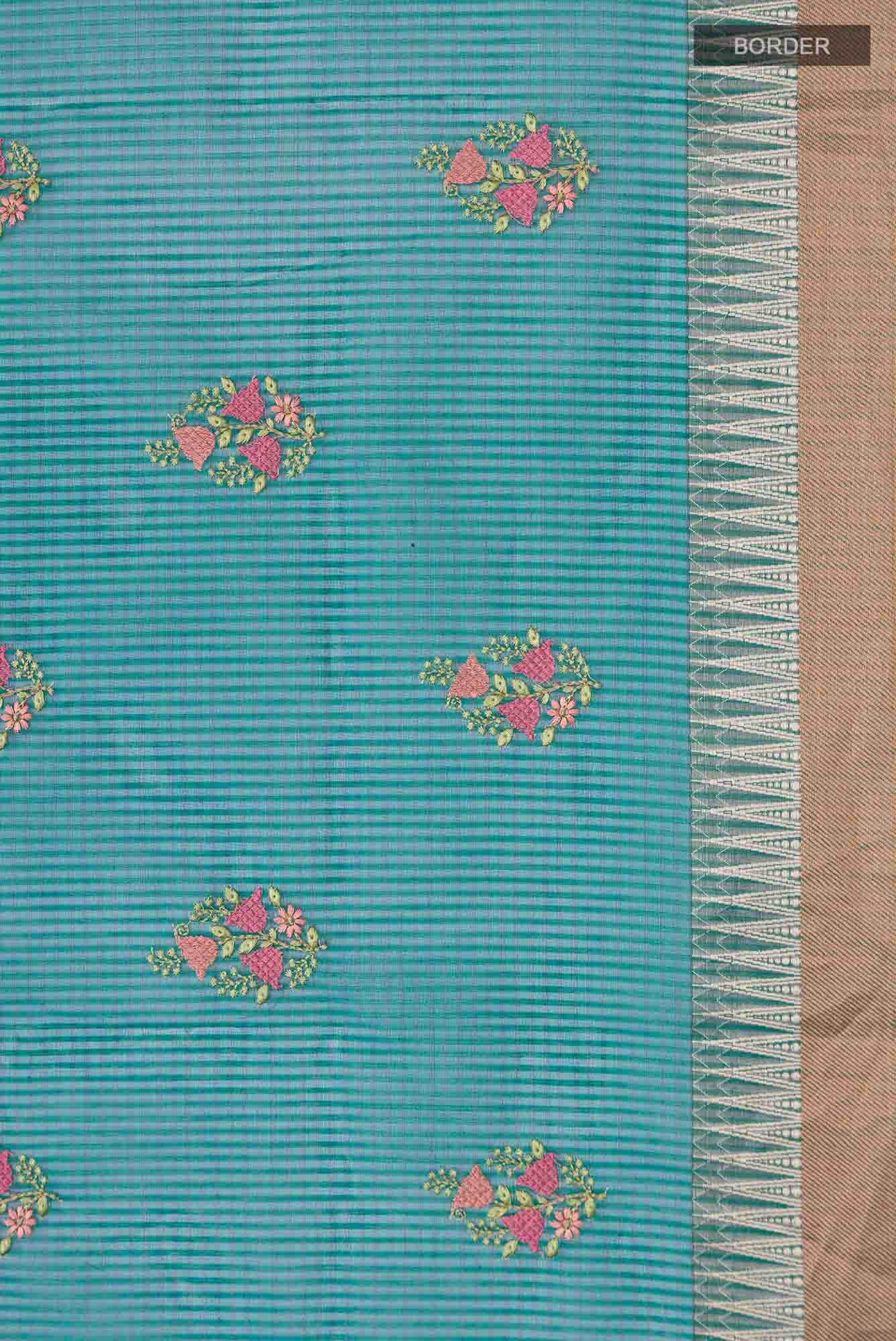 Green Blended Kota Cotton Saree