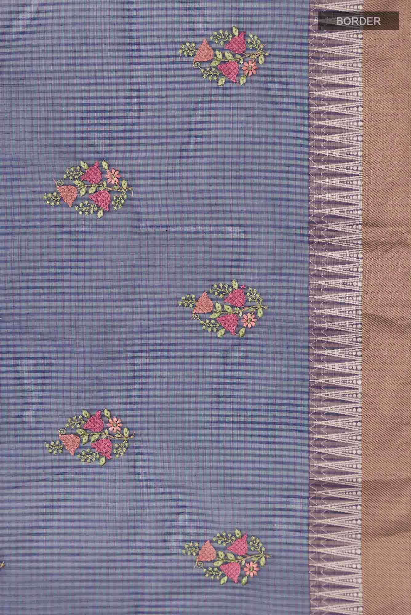 Blue Blended Kota Cotton Saree