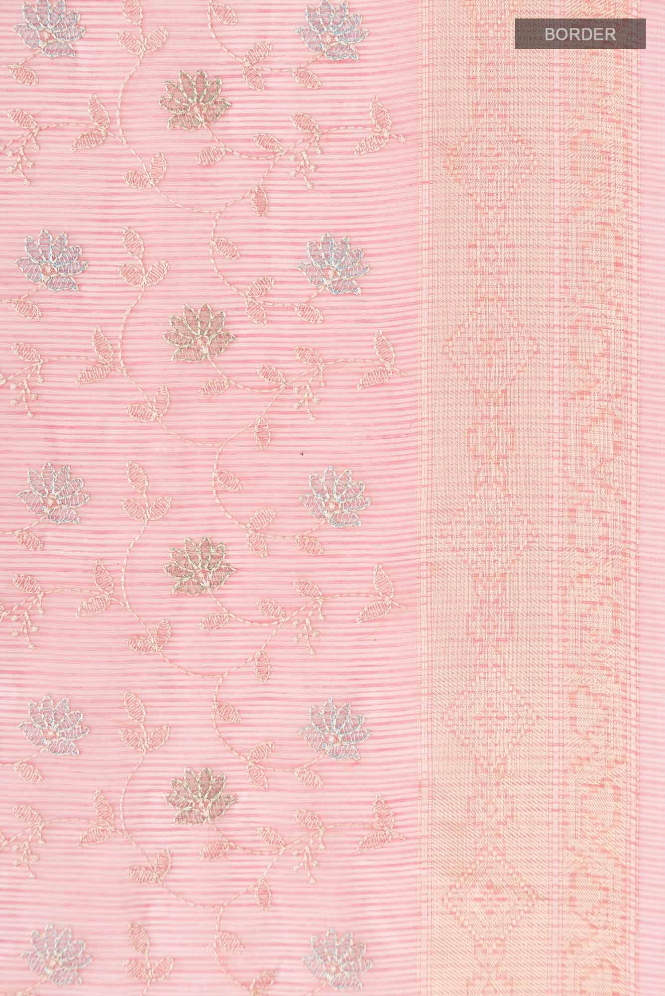 Peach Blended Kota Cotton Saree