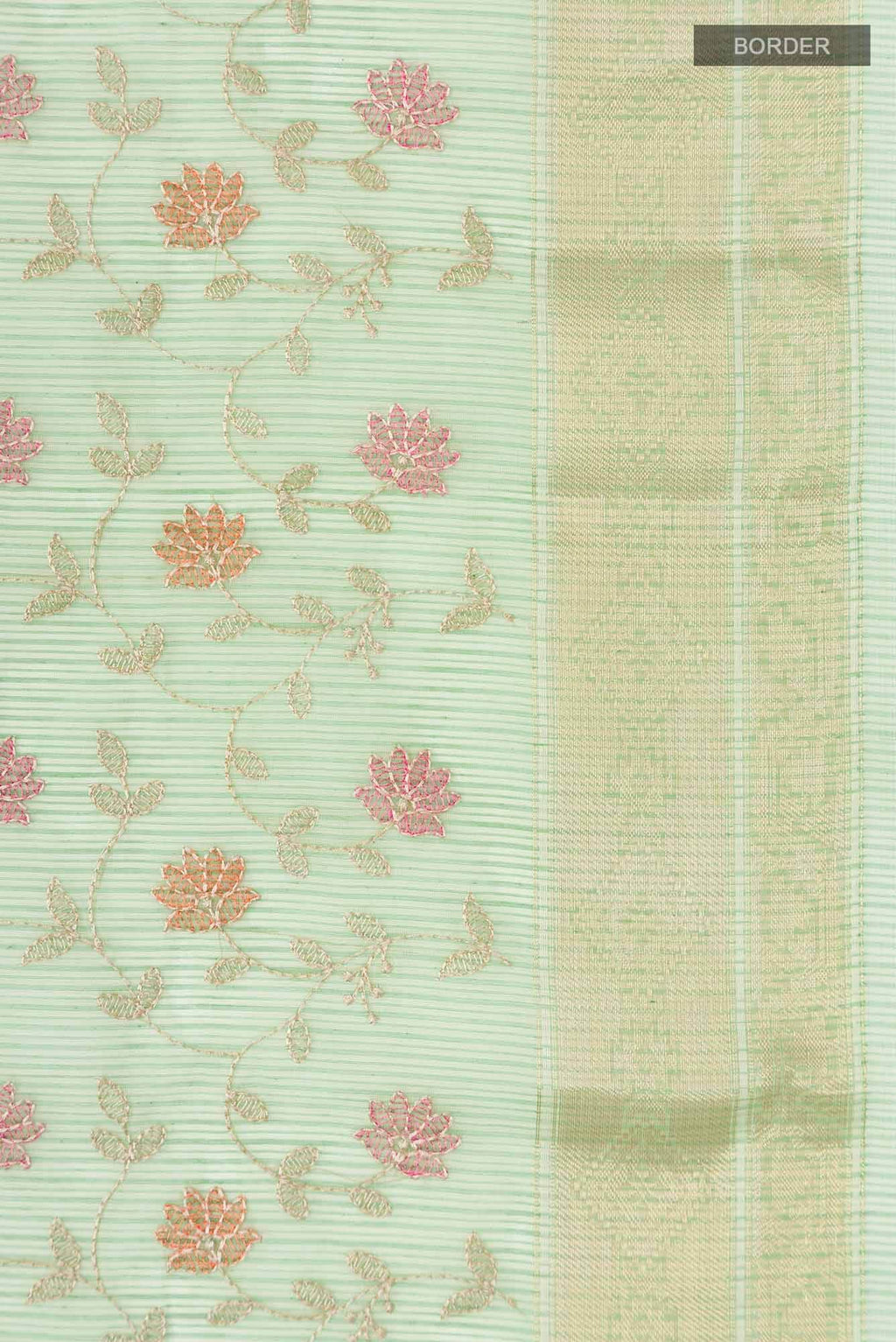 Green Blended Kota Cotton Saree