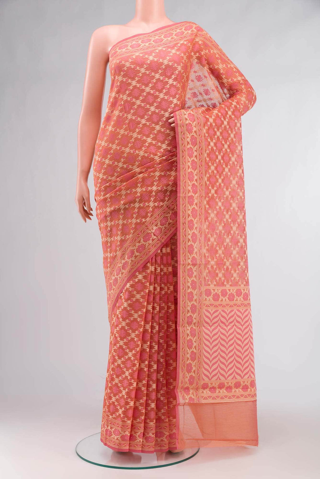 Orange Blended Kota Cotton Saree