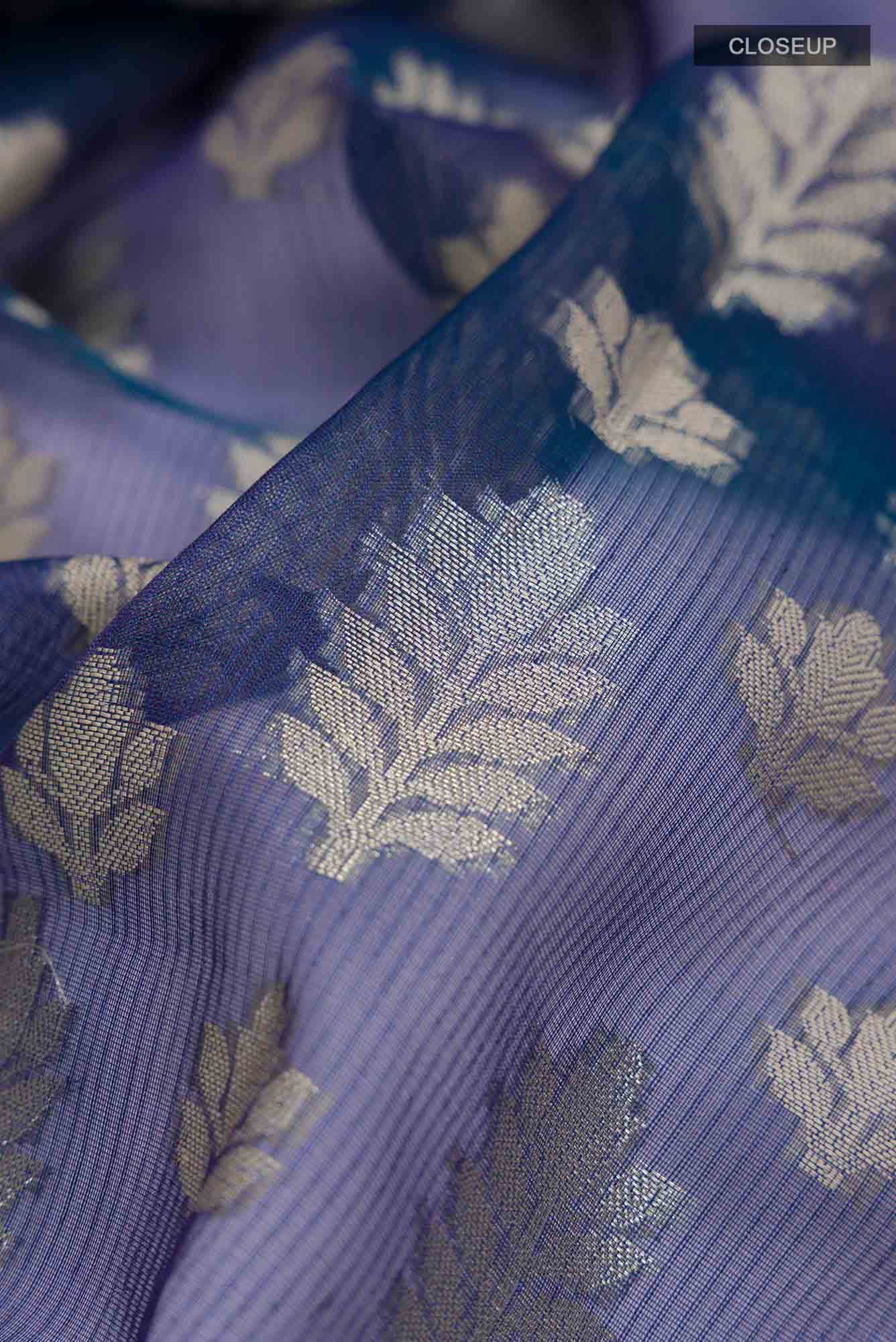 Blue Blended Kota Cotton Saree