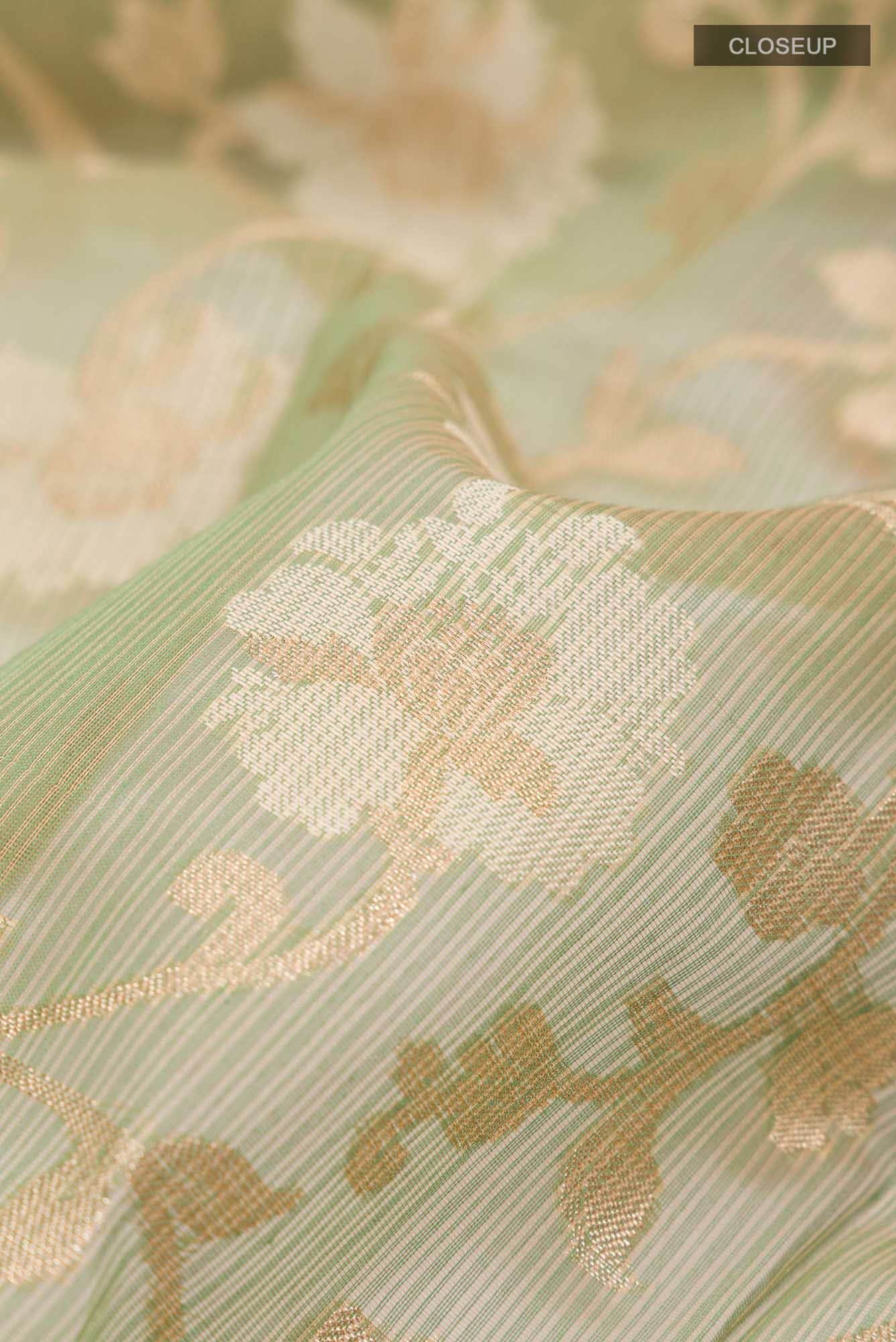 Green Blended Kota Cotton Saree