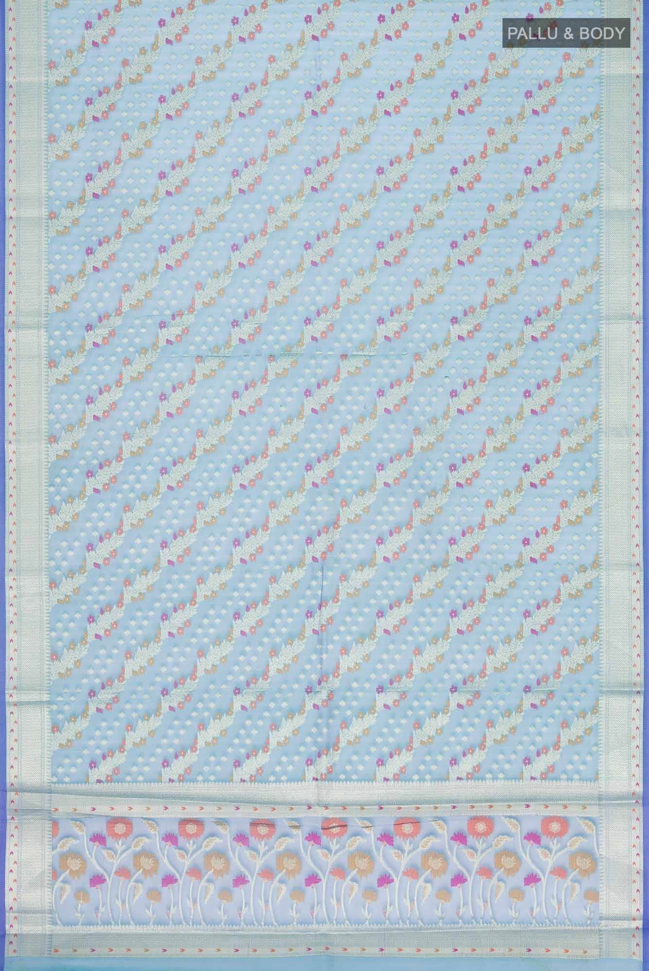 Blue Blended Kota Cotton Saree