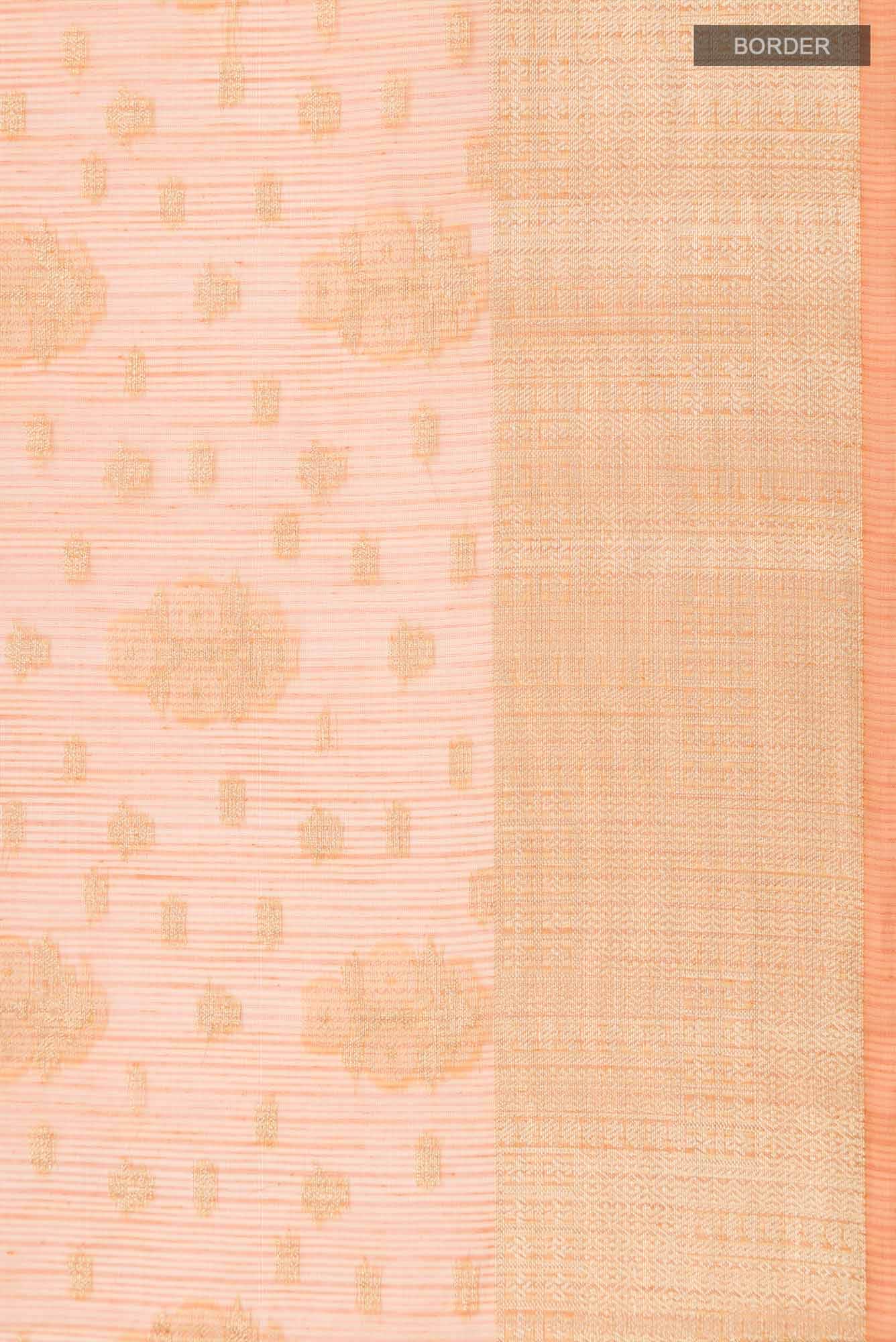 Orange Blended Kota Cotton Saree