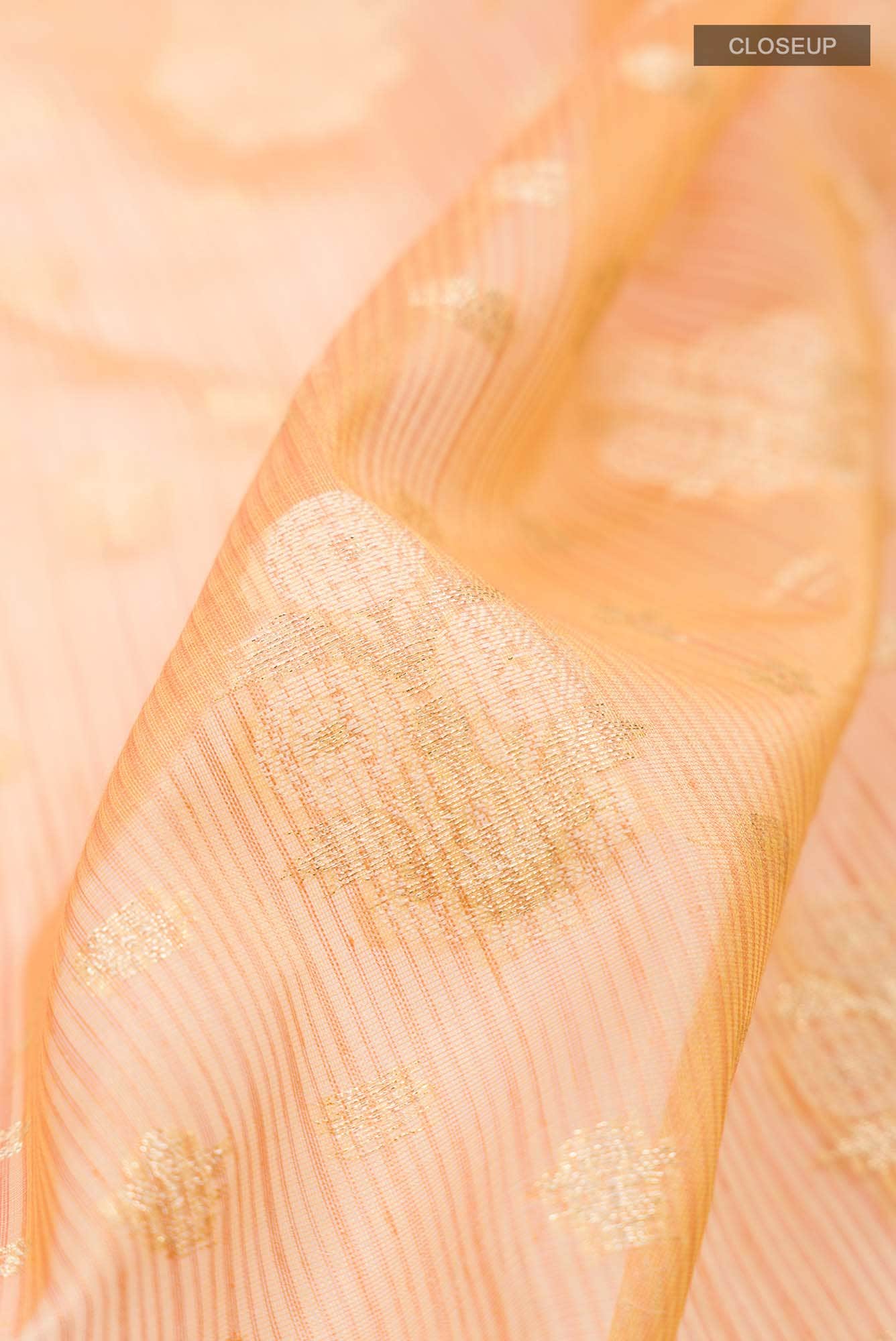 Orange Blended Kota Cotton Saree