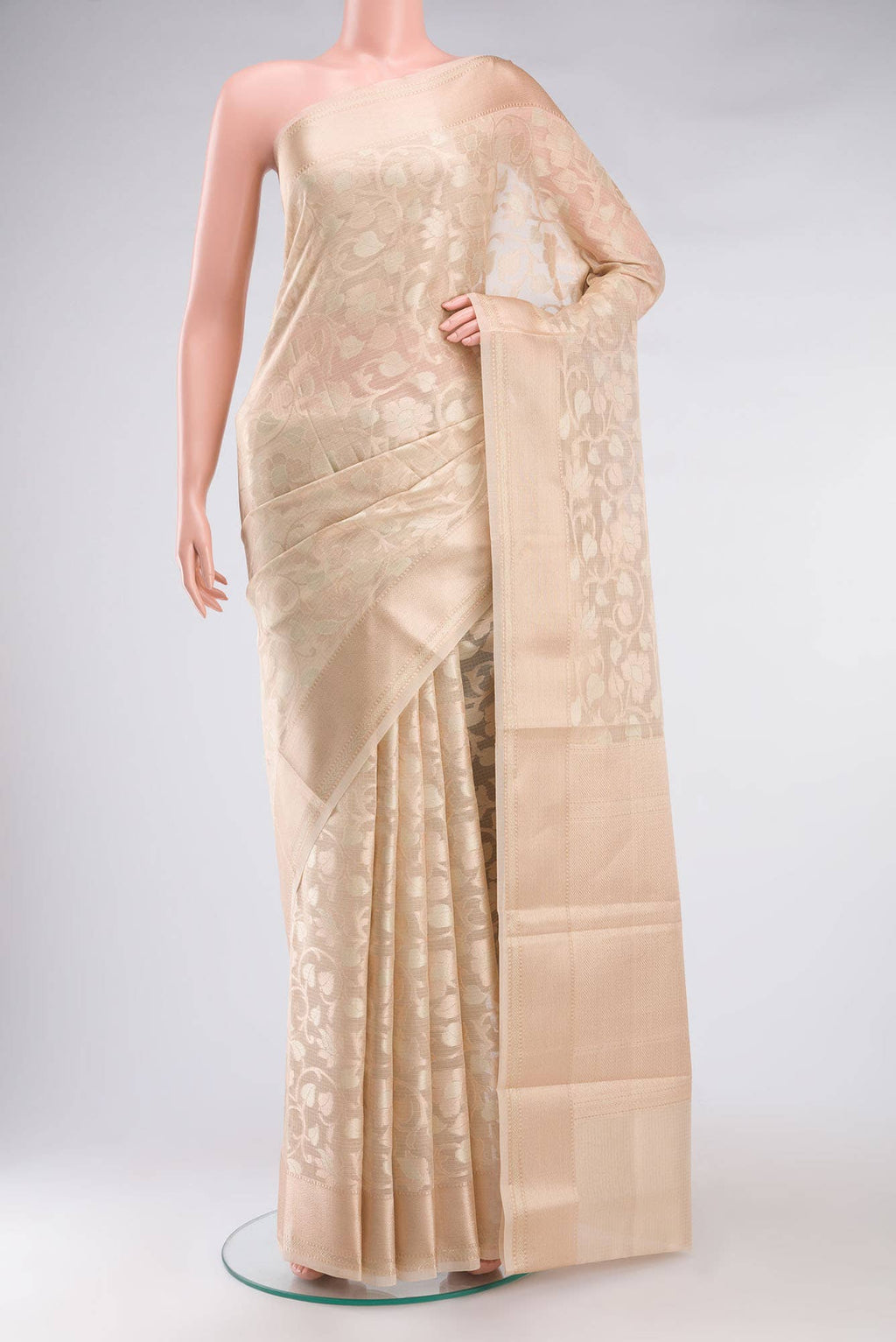 Beige Blended Kota Cotton Saree