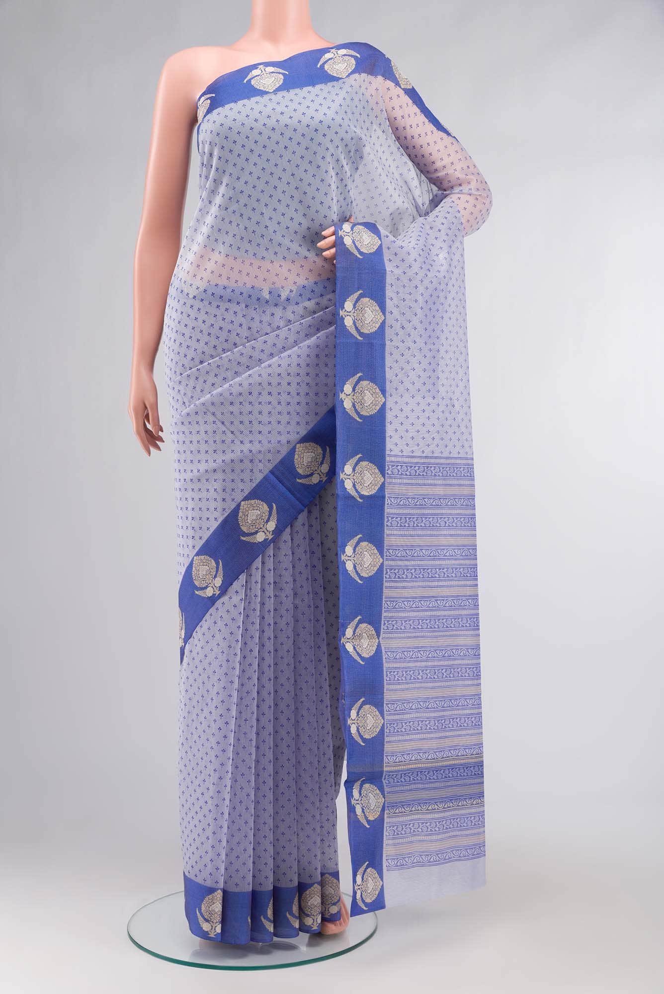 Blue Blended Kota Cotton Saree