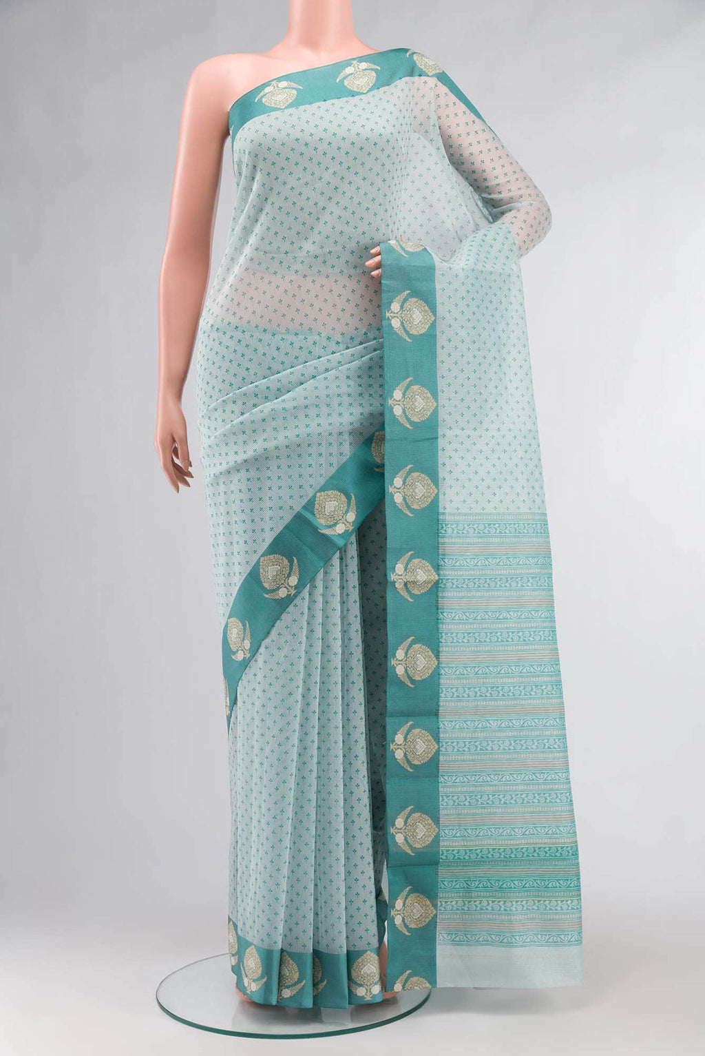 Blue Blended Kota Cotton Saree