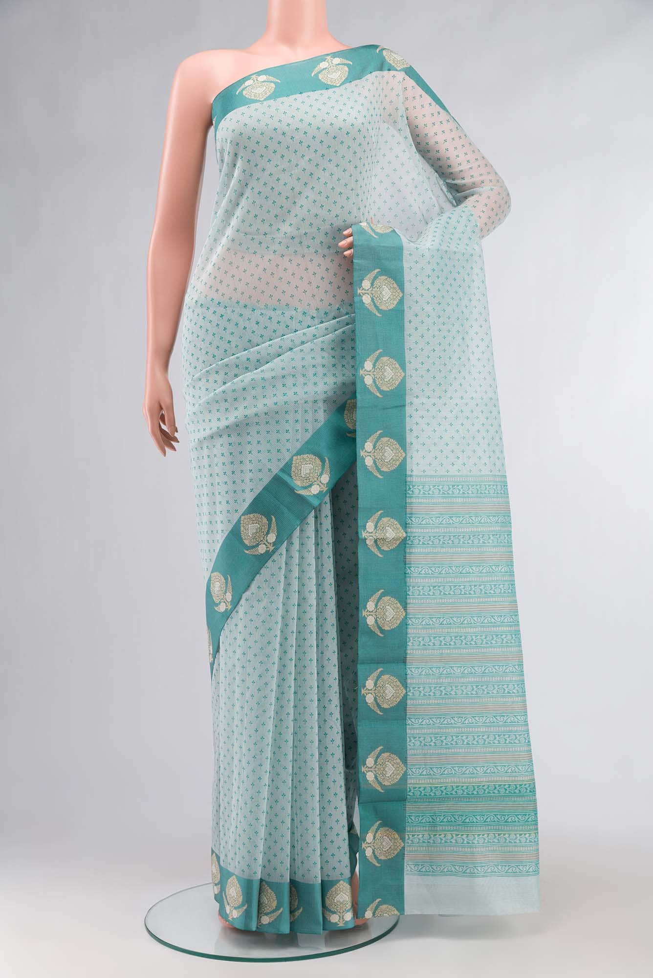 Blue Blended Kota Cotton Saree