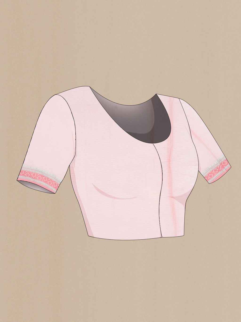 Peach Blended Kota Cotton Saree