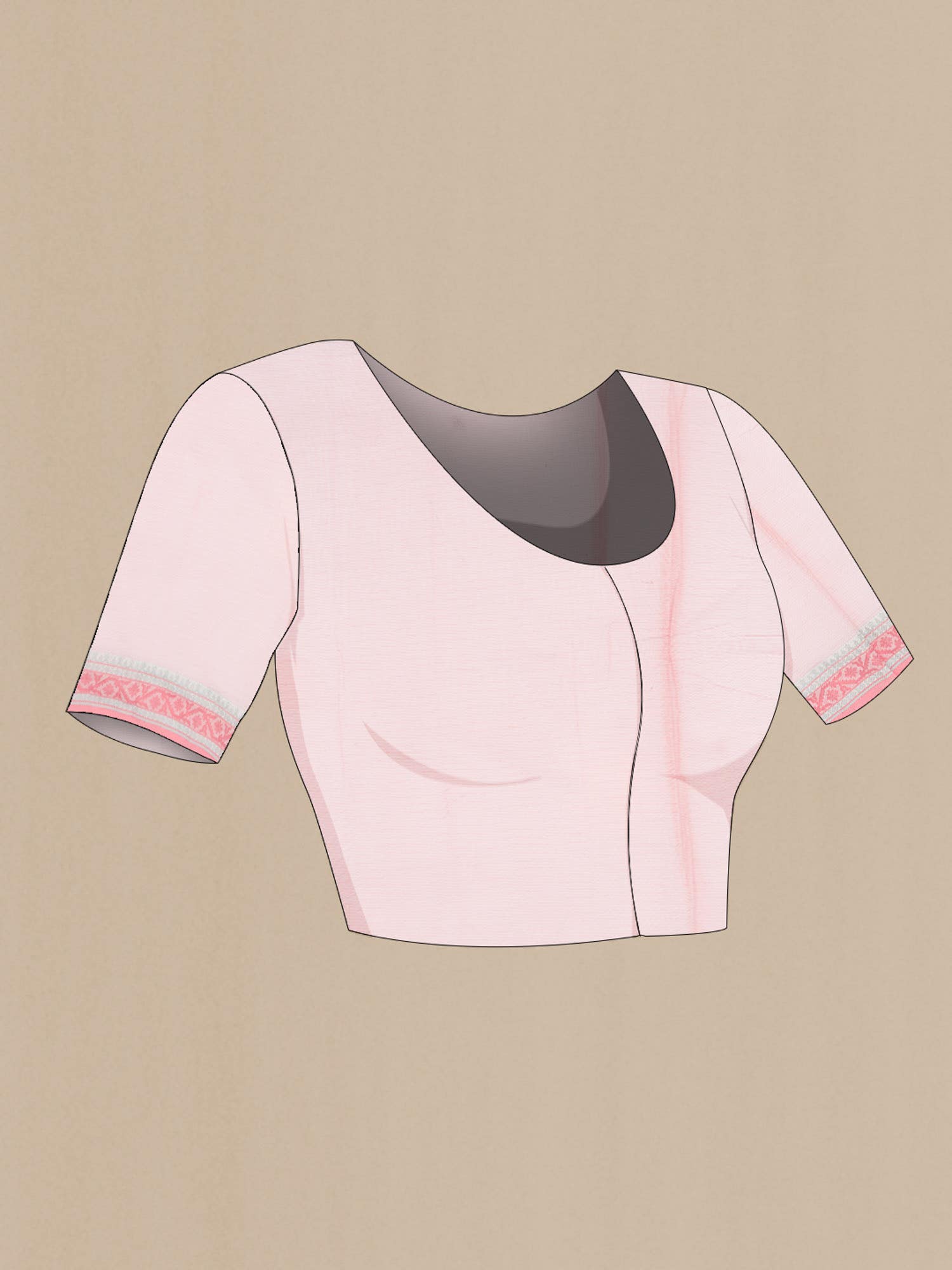 Peach Blended Kota Cotton Saree