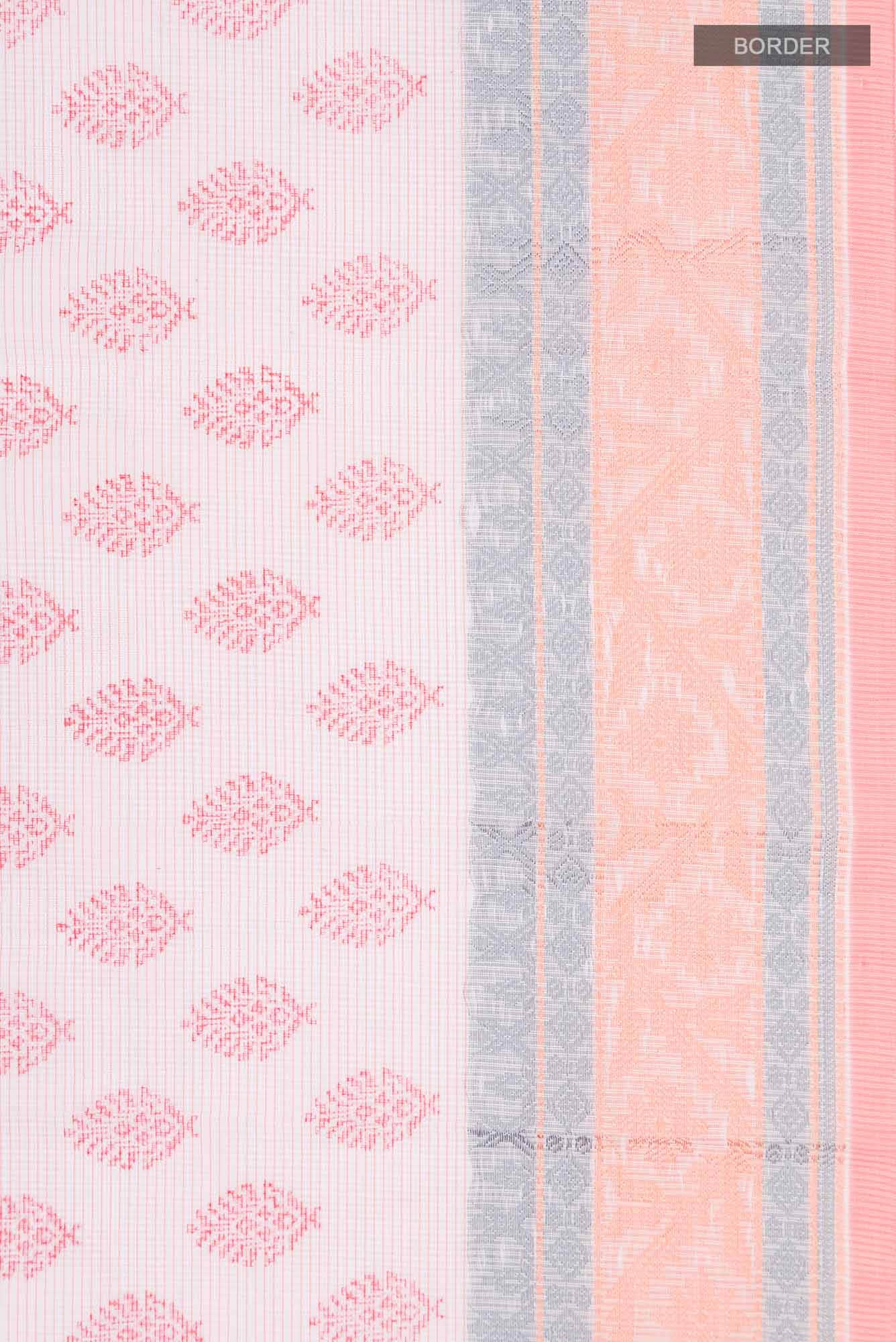 Peach Blended Kota Cotton Saree