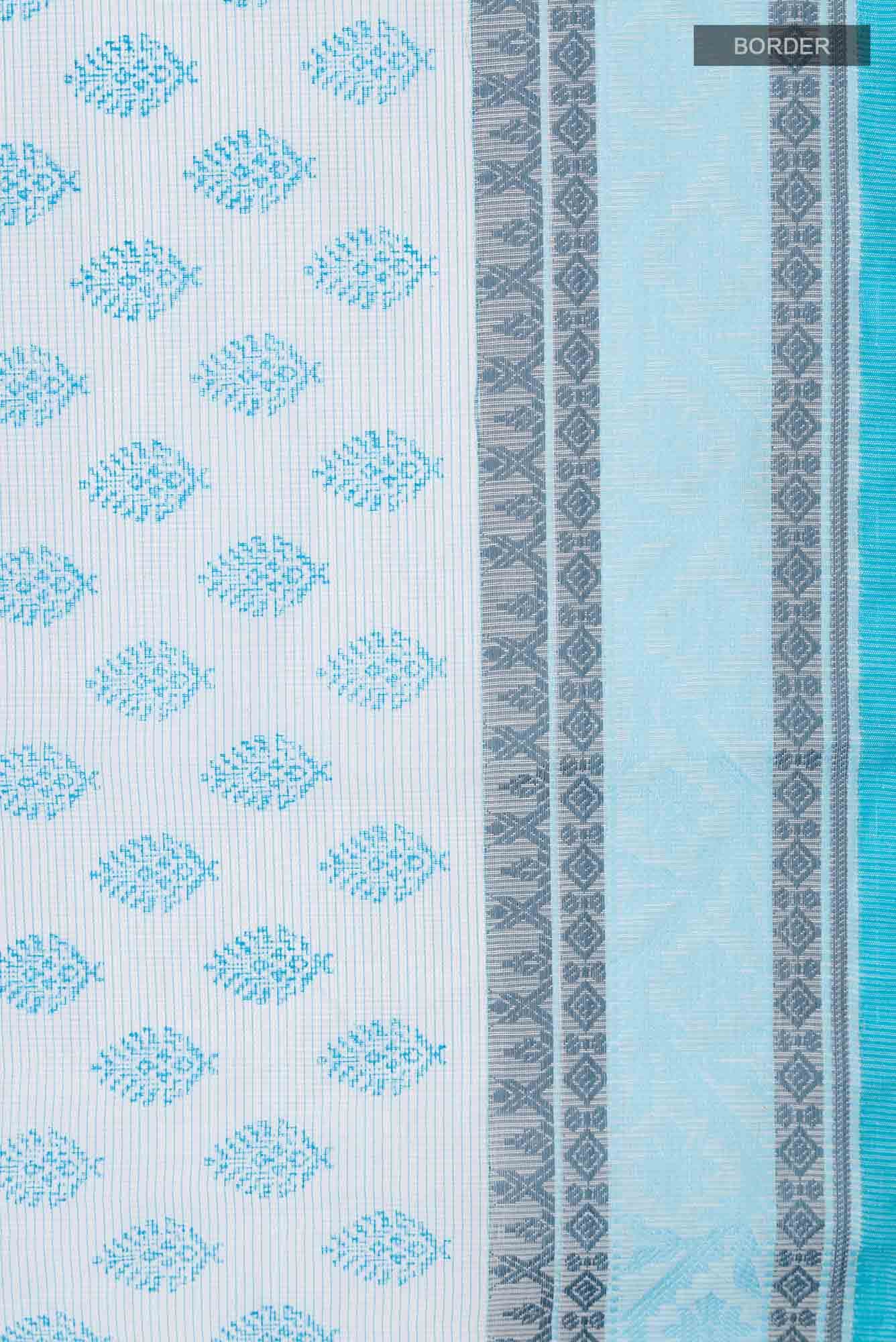 Blue Blended Kota Cotton Saree