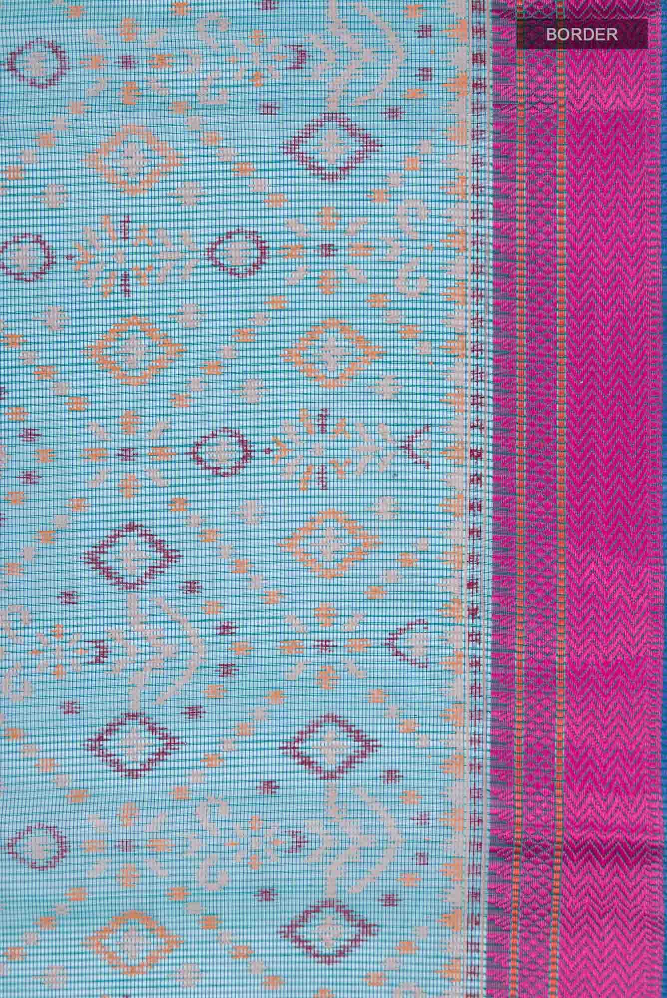 Blue Blended Kota Cotton Saree