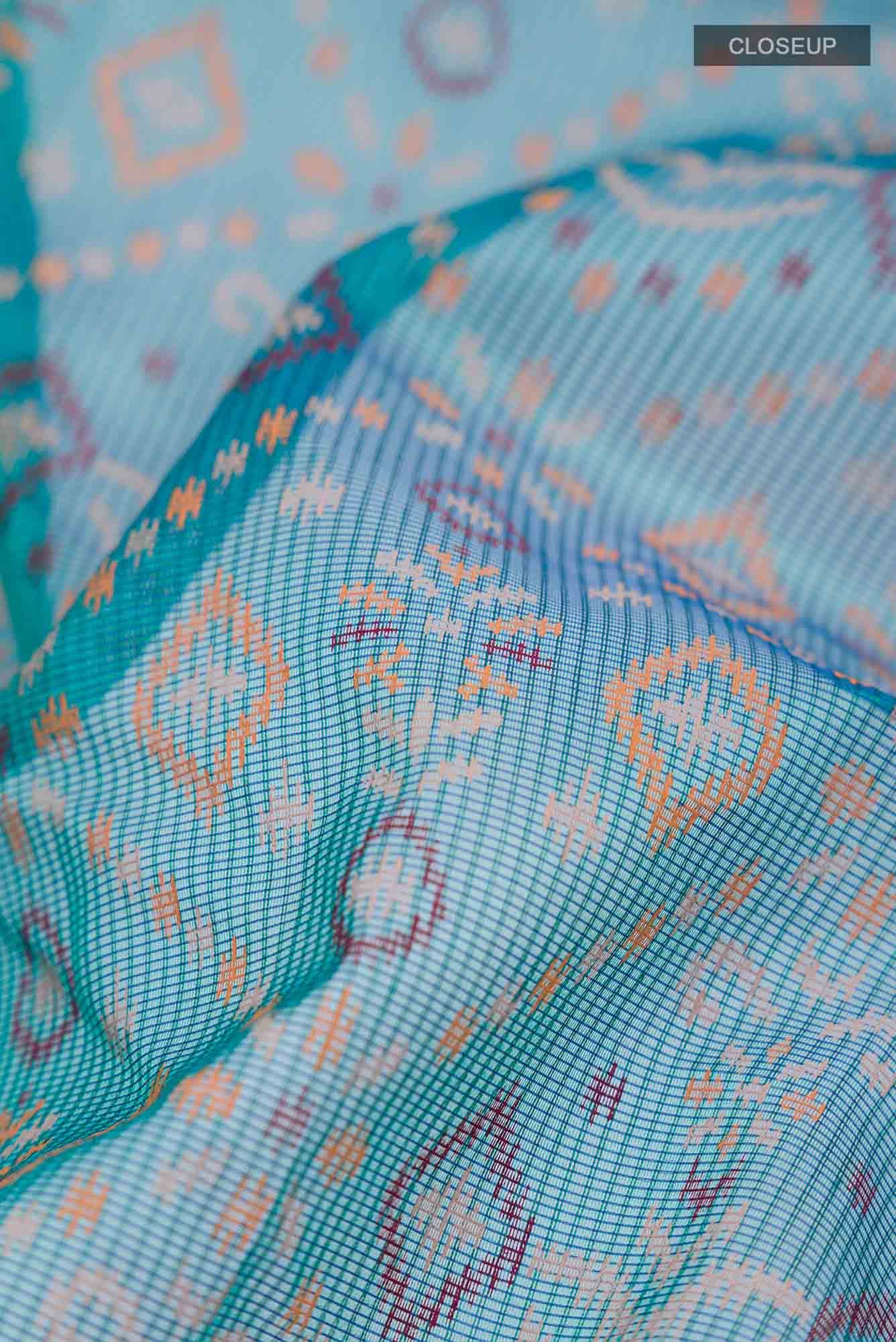 Blue Blended Kota Cotton Saree